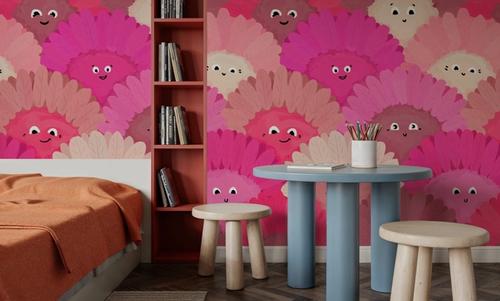 Cute Pink Flower Faces