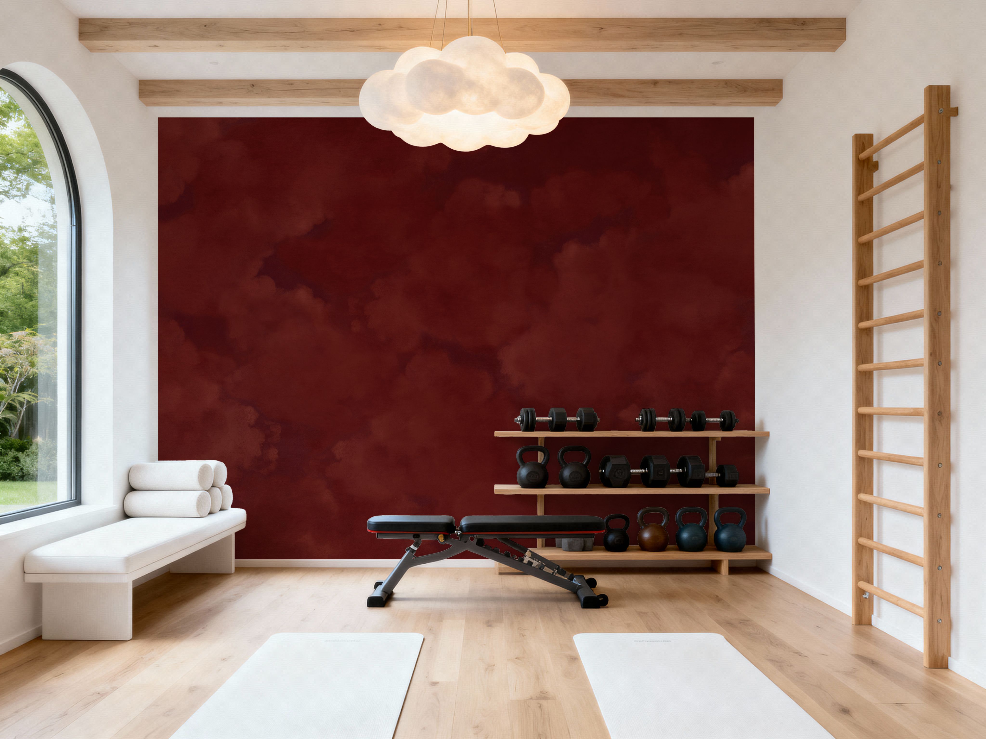 Painted Dreamy Clouds, Cherry Red