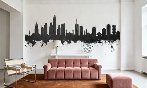 Nairobi Kenya Skyline Black & White