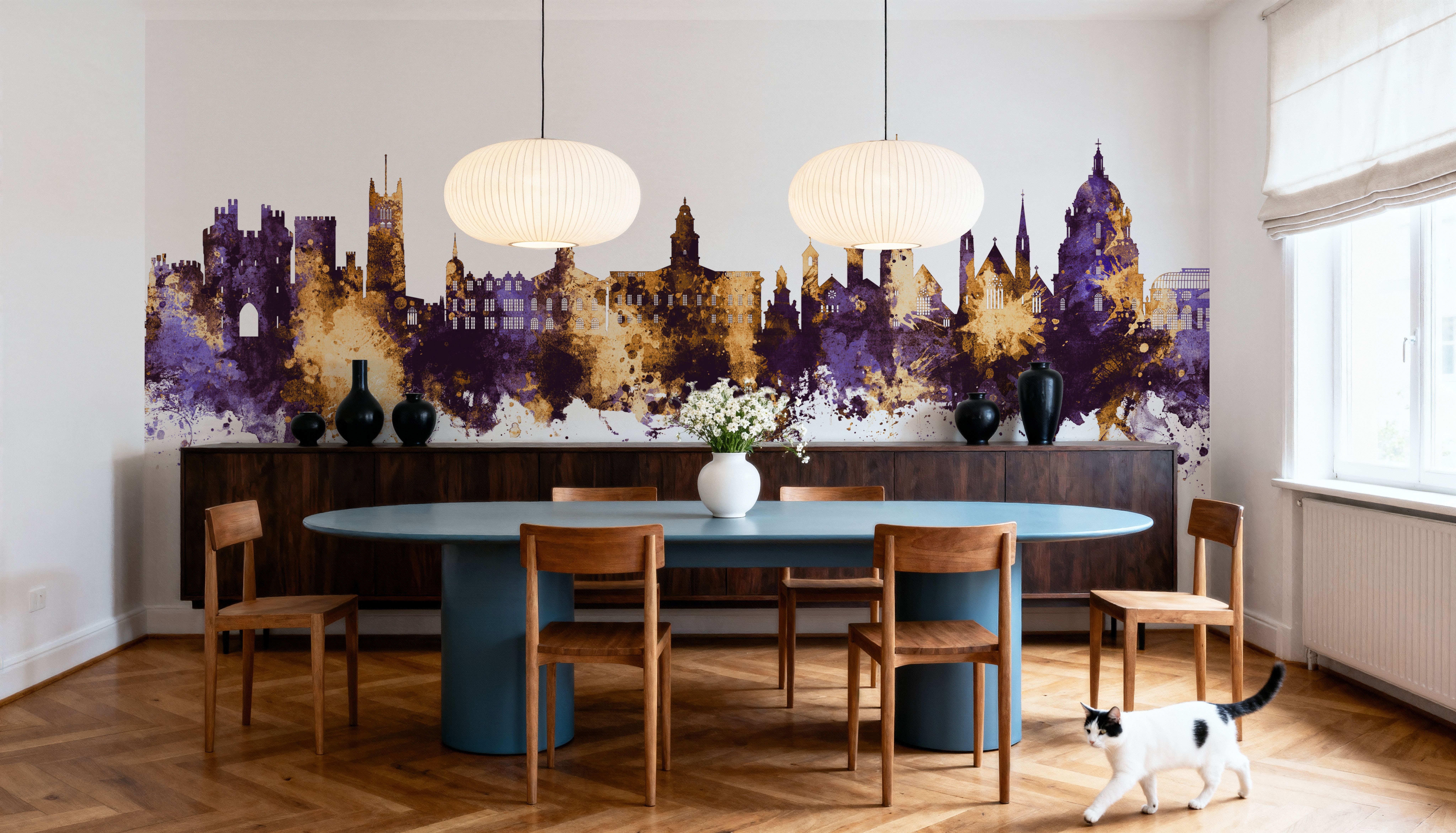 Lancaster England Skyline Purple & Gold