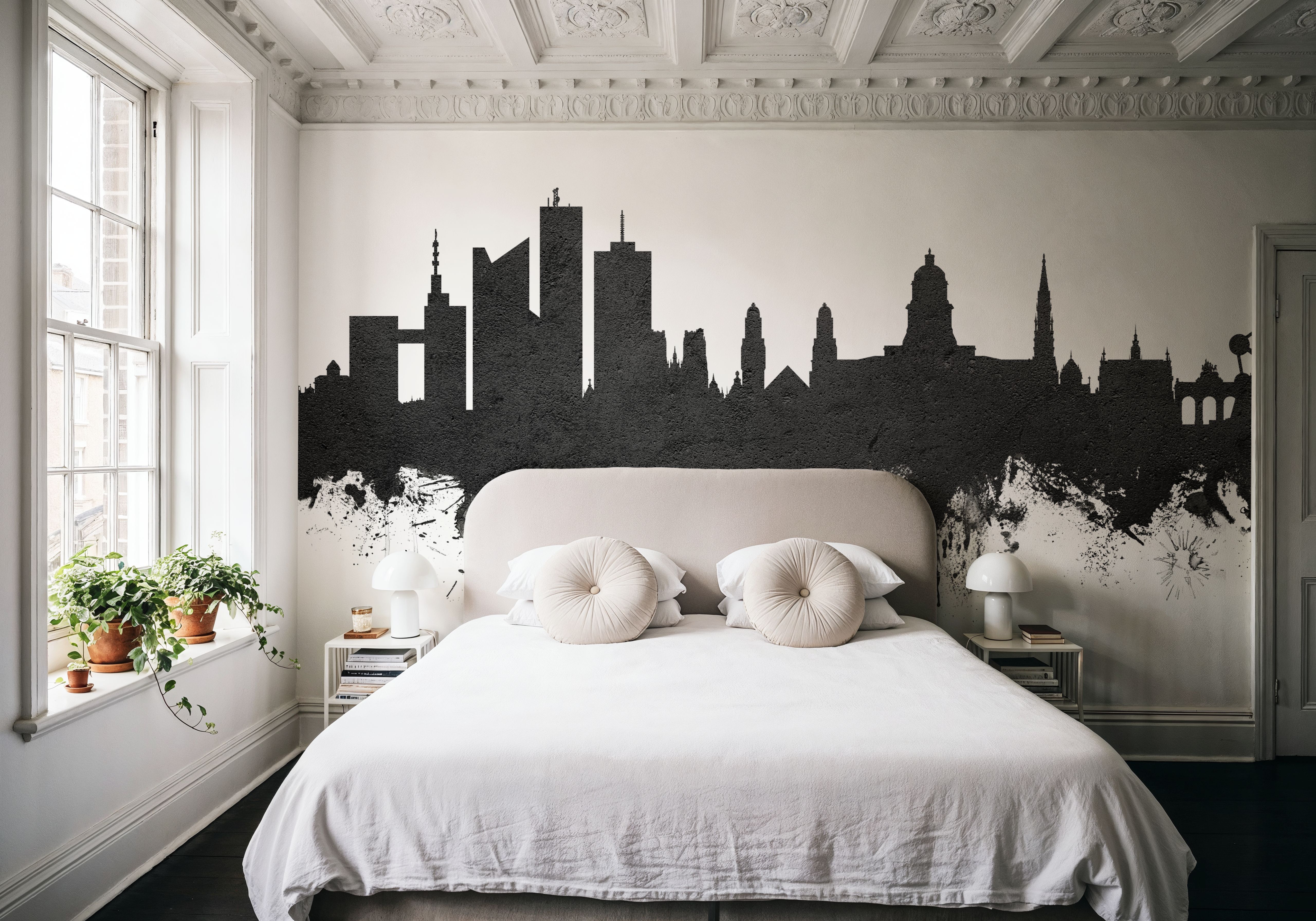 Brussels Belgium Skyline Black & White