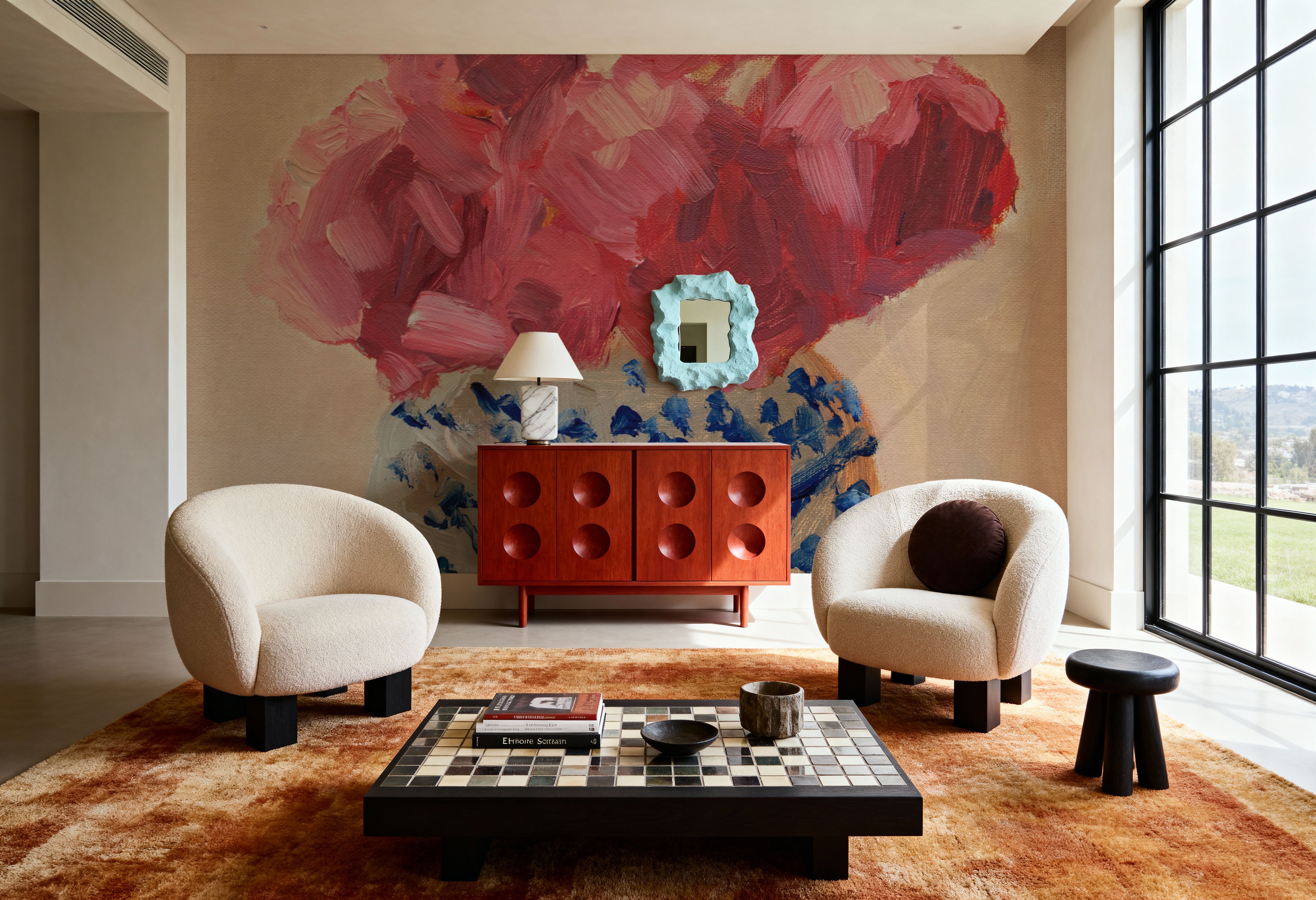 Peonies in Chinoiserie Vase, Papel pintado