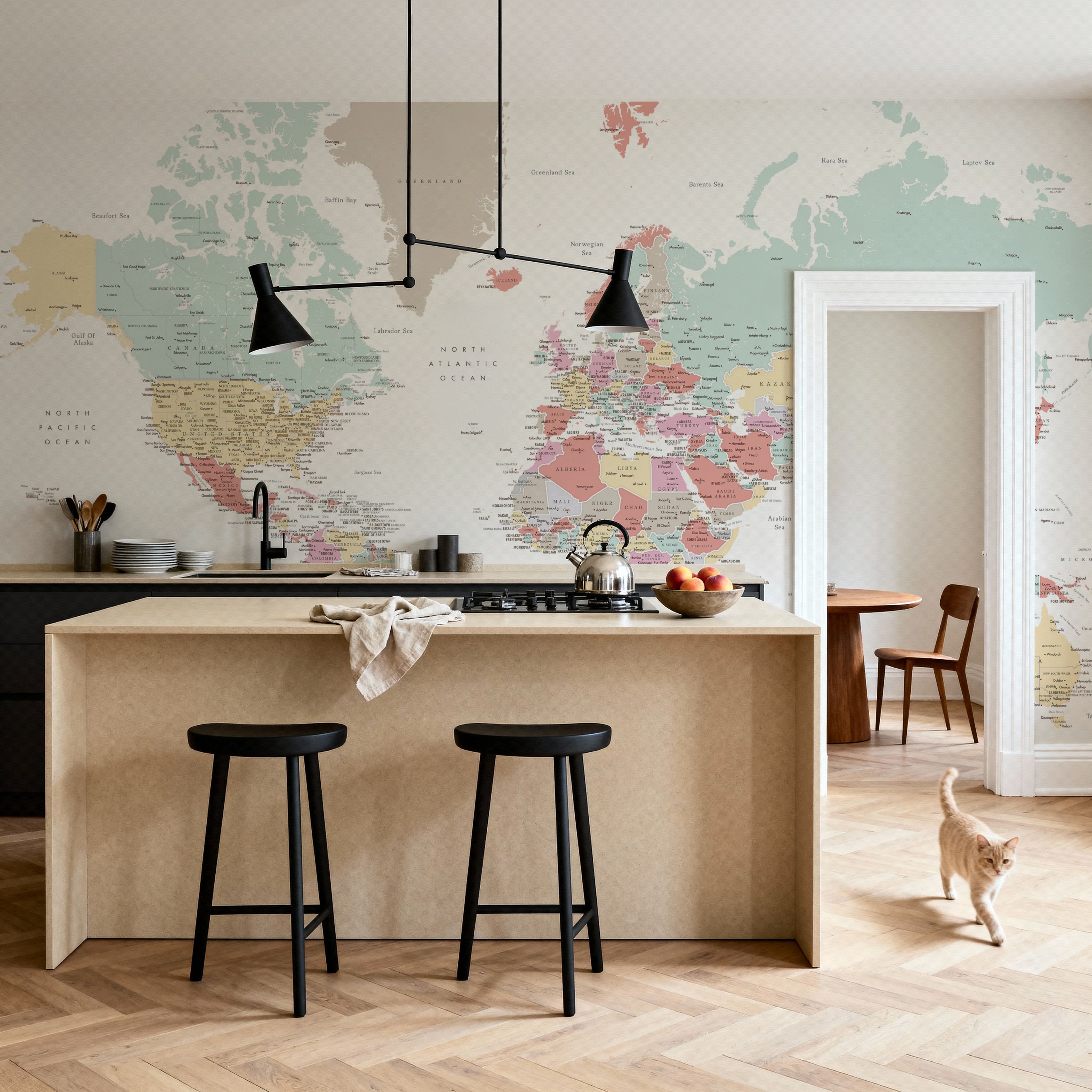 World Map Cities - Pastella