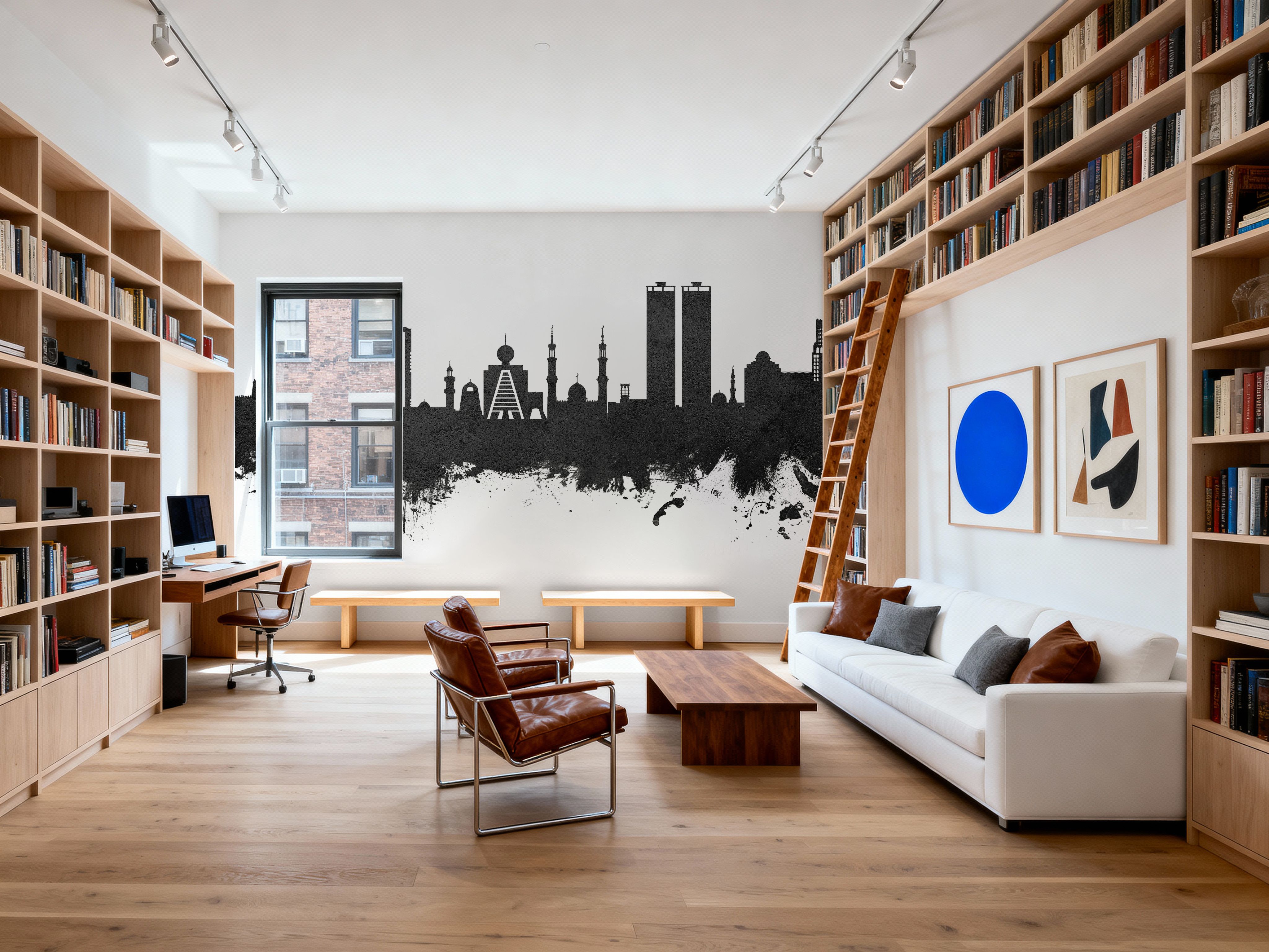 Ras Al Khaimah Skyline Black & White, Wallpaper