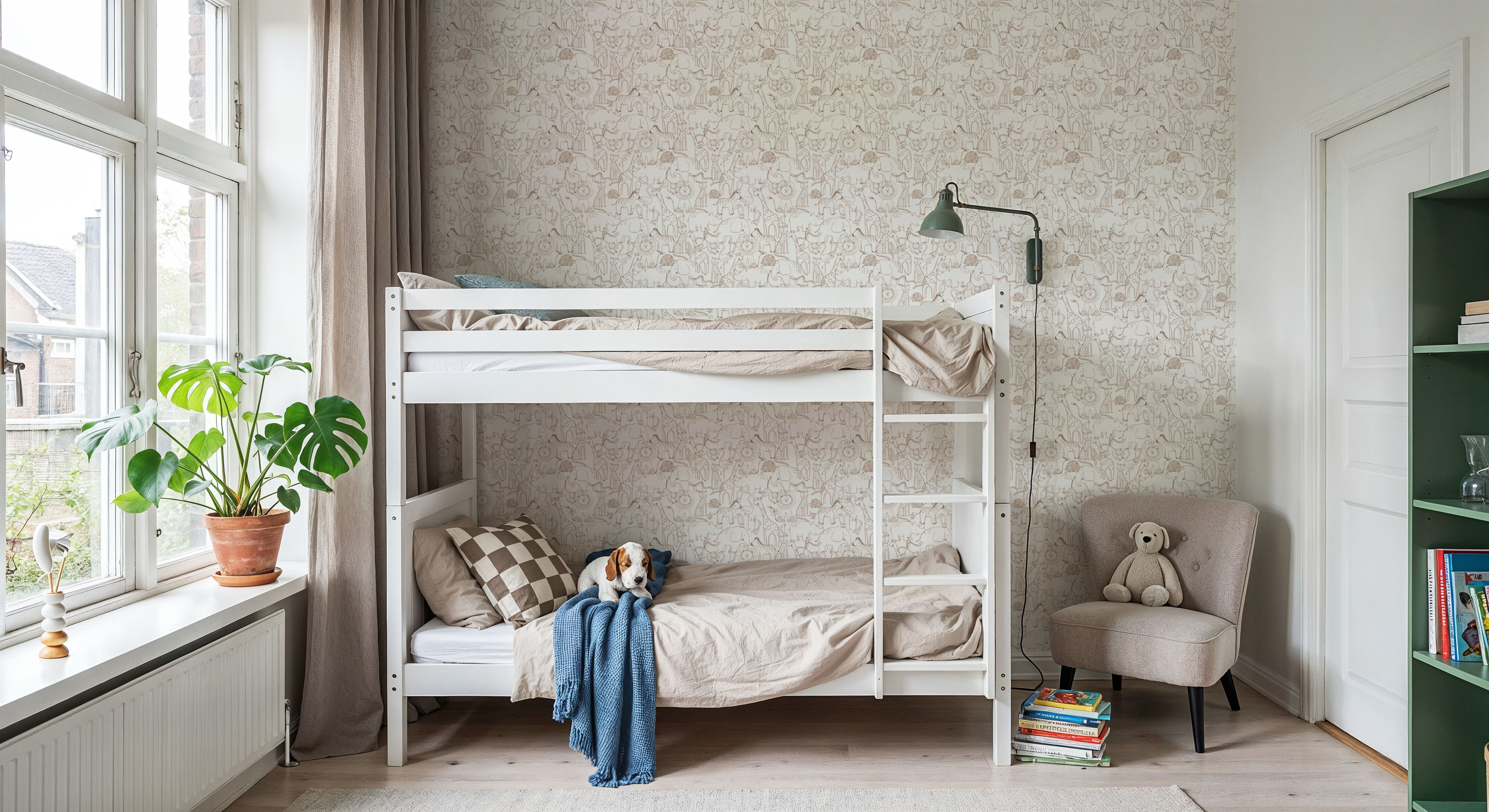 Calm & Cute Baby Animals Pattern, Beige