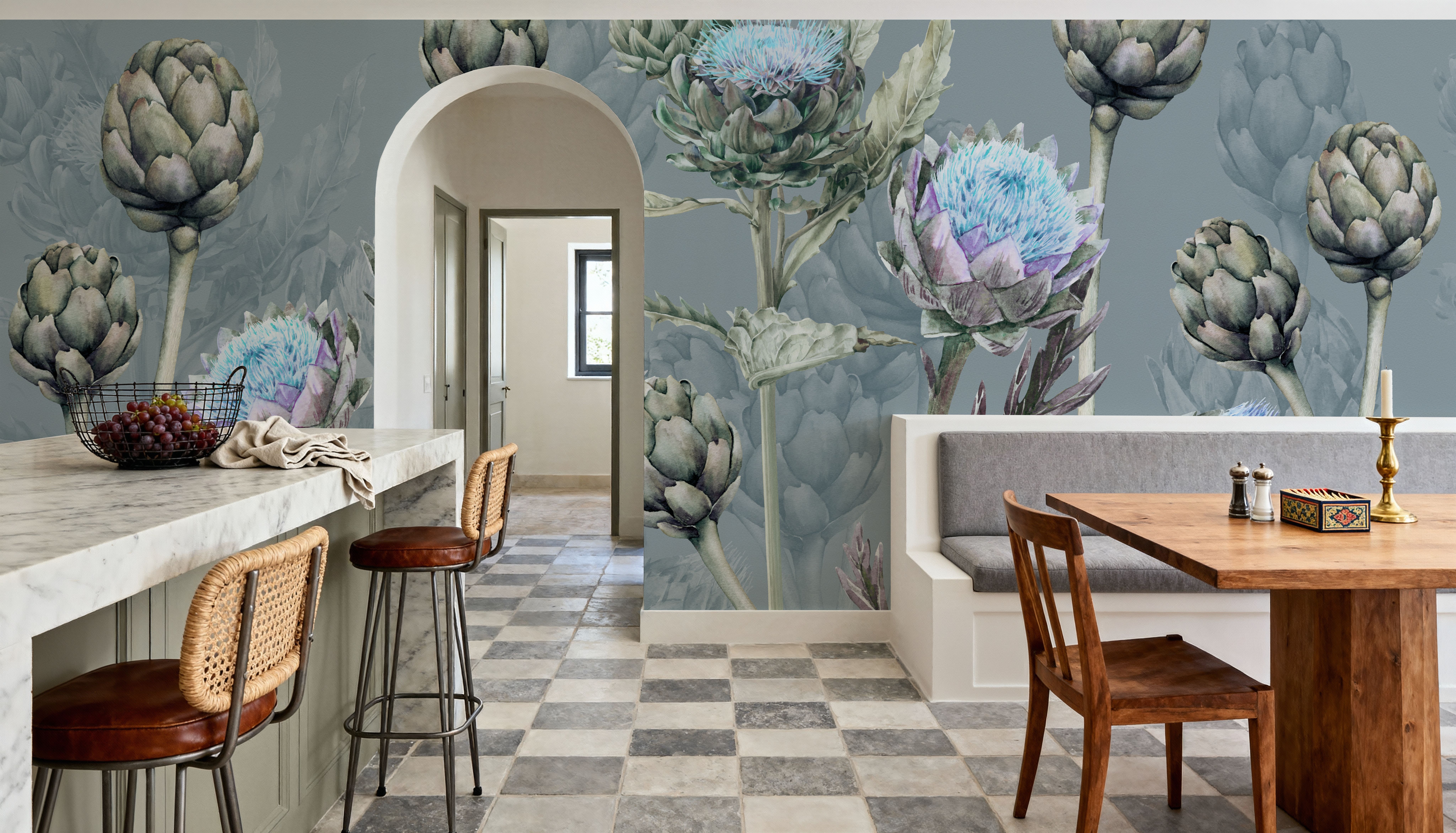 Artichoke Blooms, French Blue