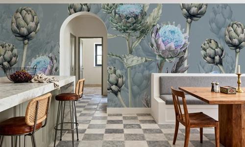 Artichoke Blooms, French Blue