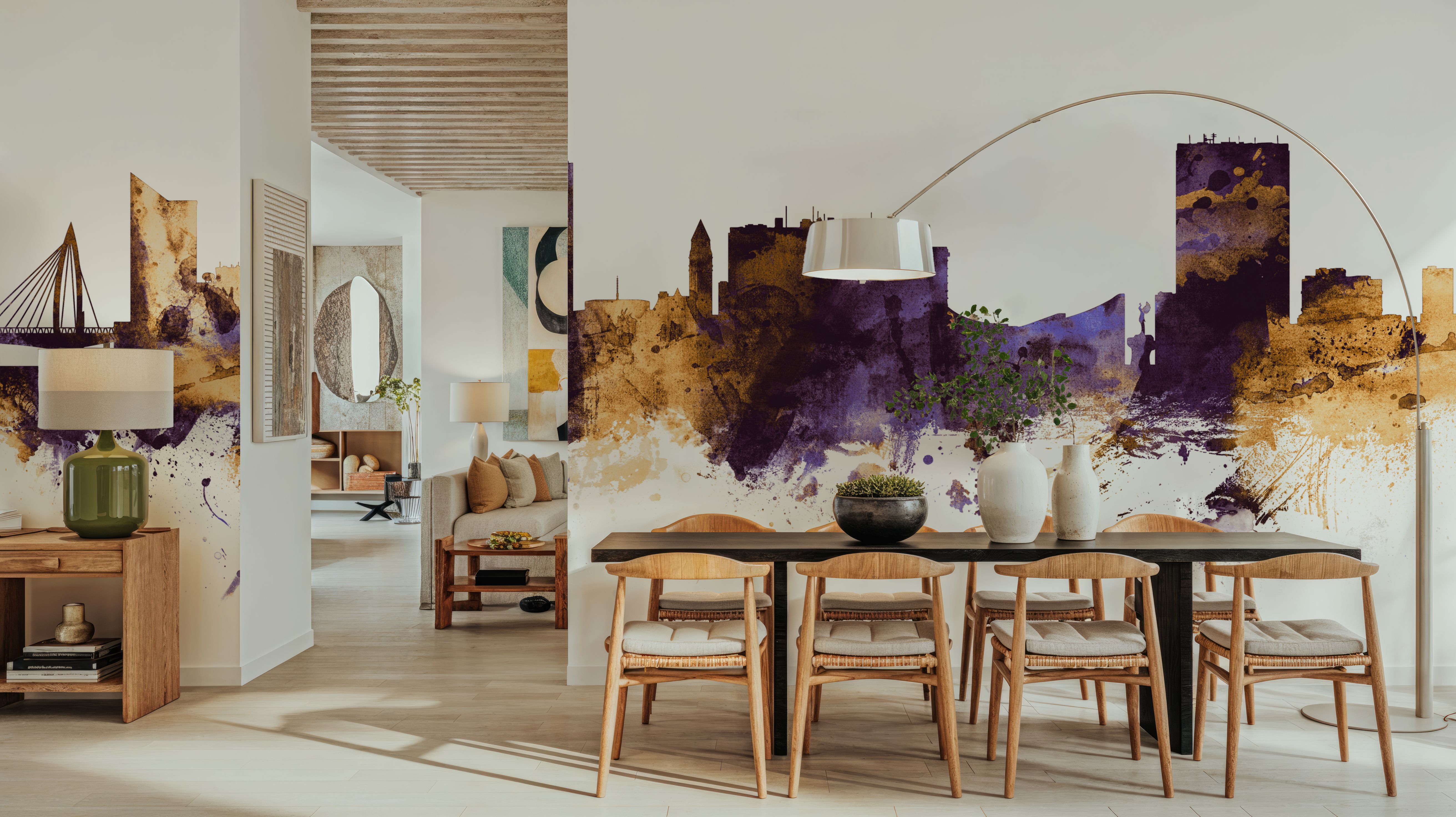 Wichita Kansas Skyline Purple & Gold