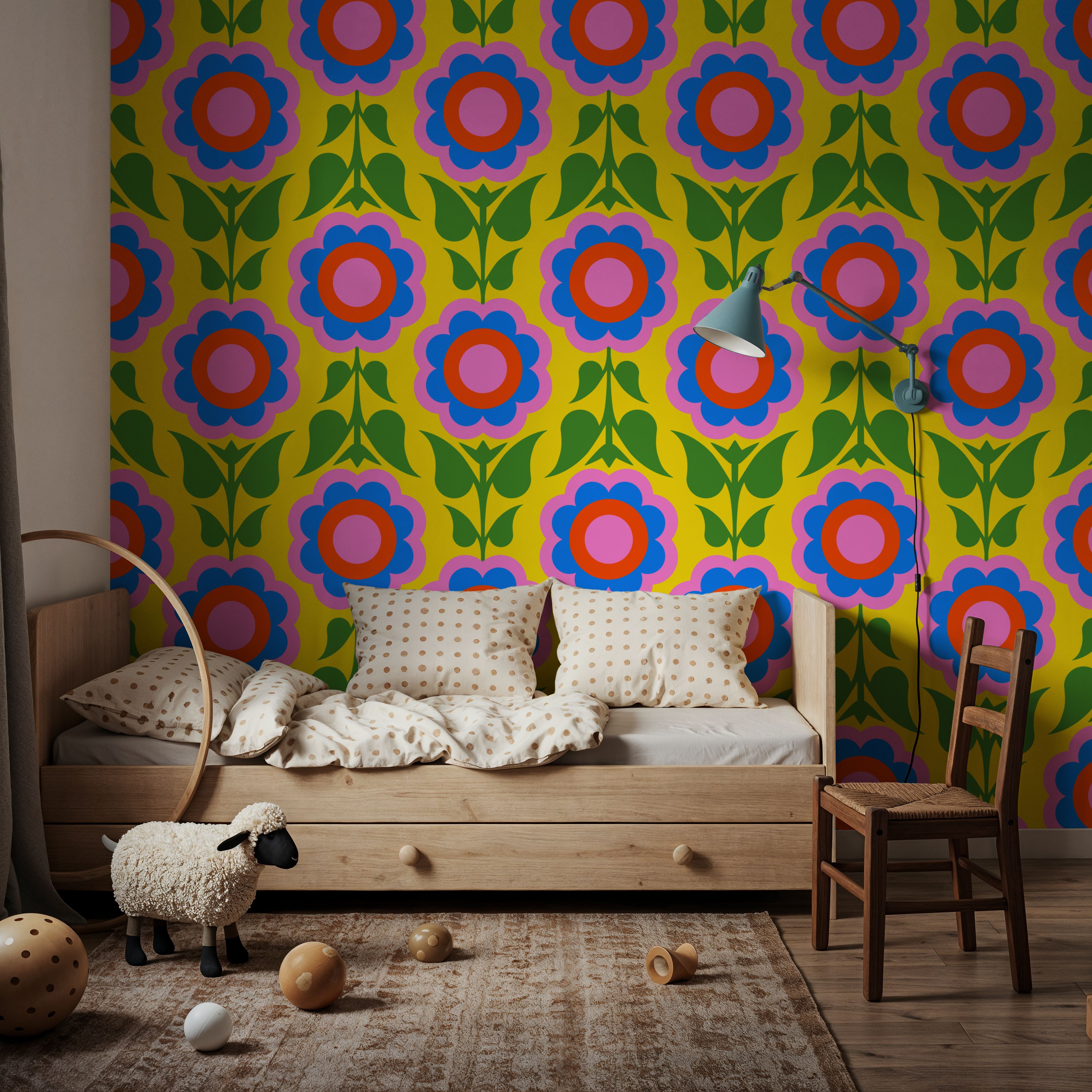 Retro Bold Blooms, Bright