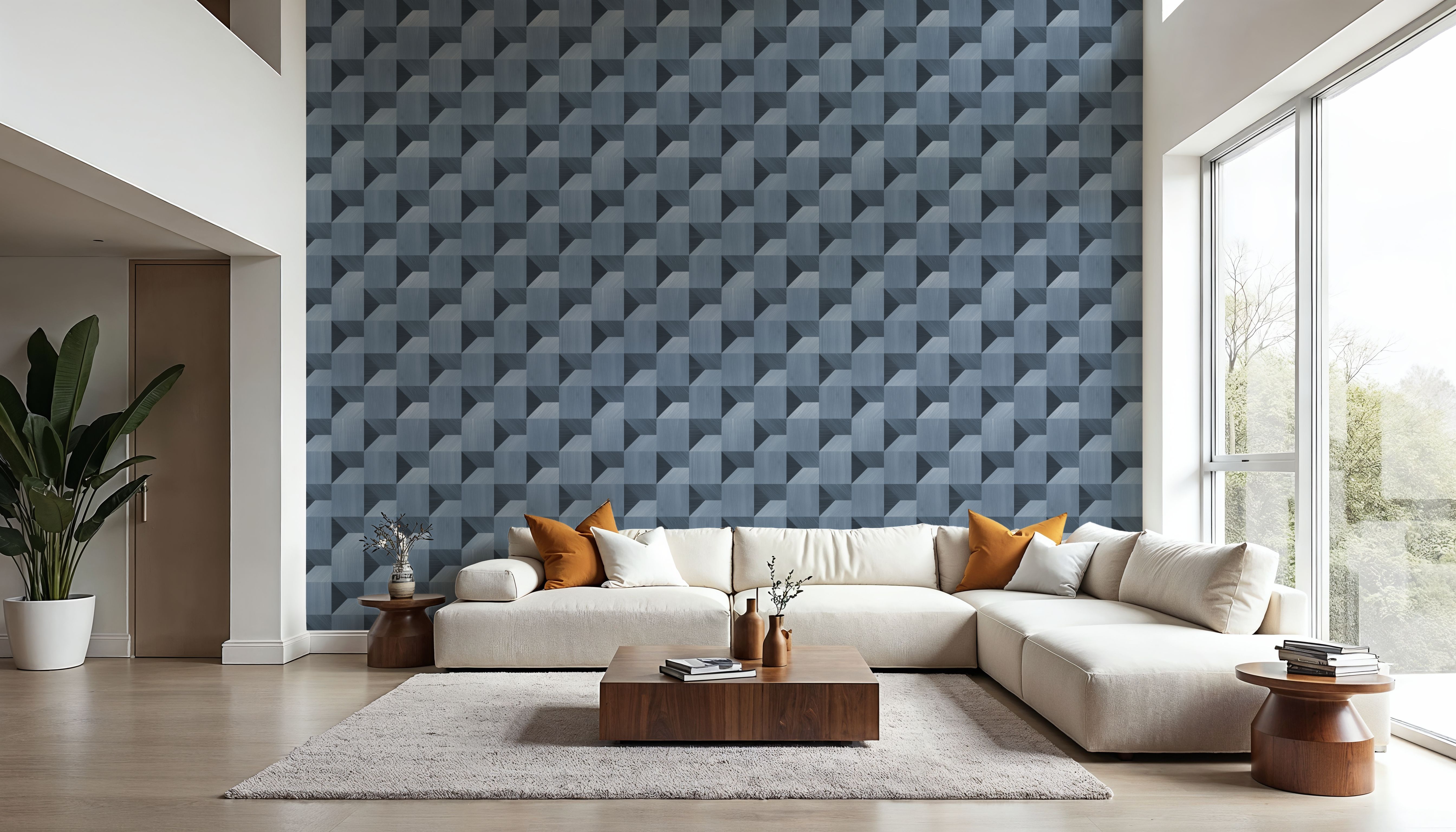 Illusion Box Marquetry, Blue