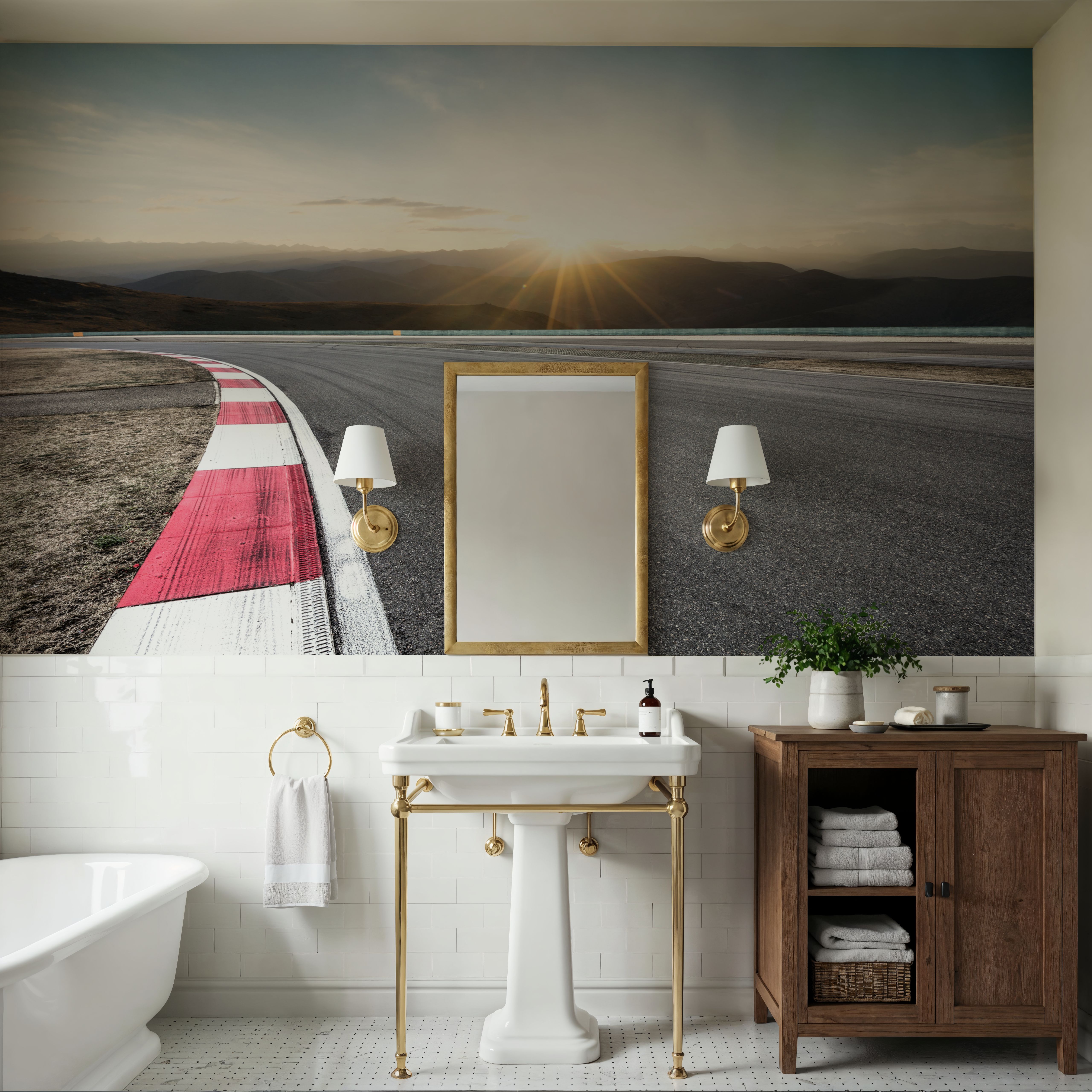 Wall Mural - Apex - Horizon Landscapes mural wallpaper - Gray - Offices - Wallism US - Premium, Textured or Peel & Stick