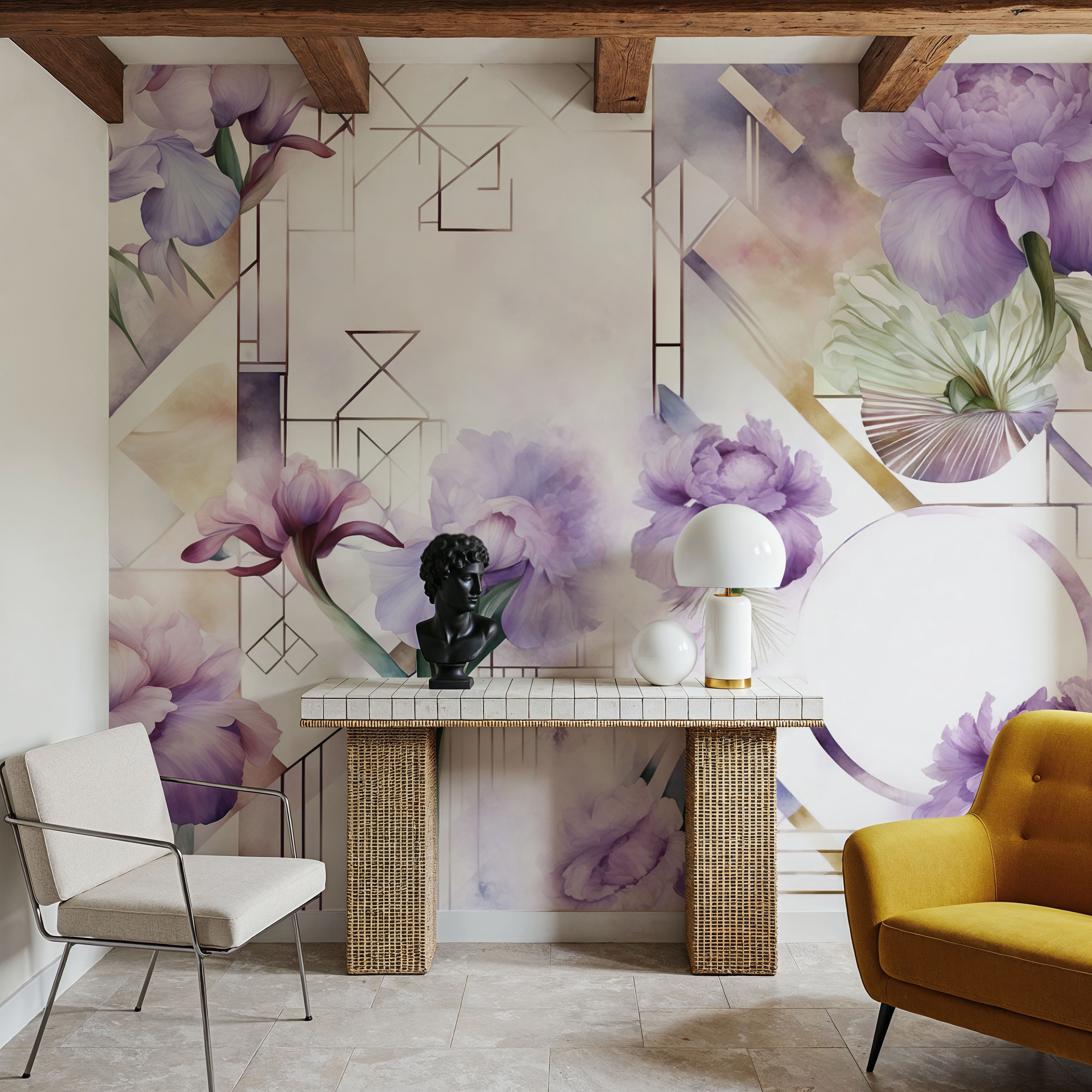 Watercolor Geometry Purple