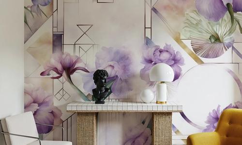 Watercolor Geometry Purple