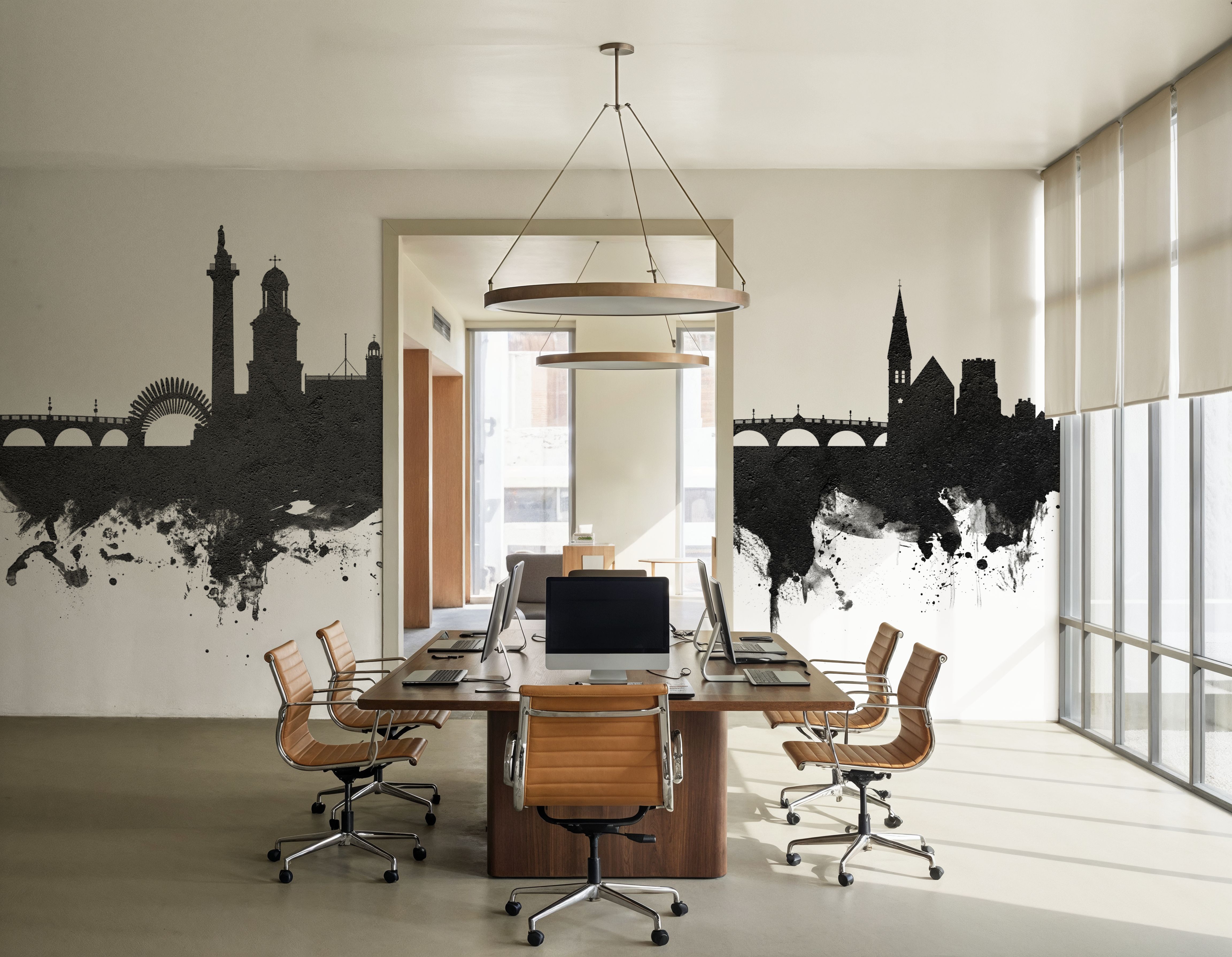 Shrewsbury England Skyline Black & White