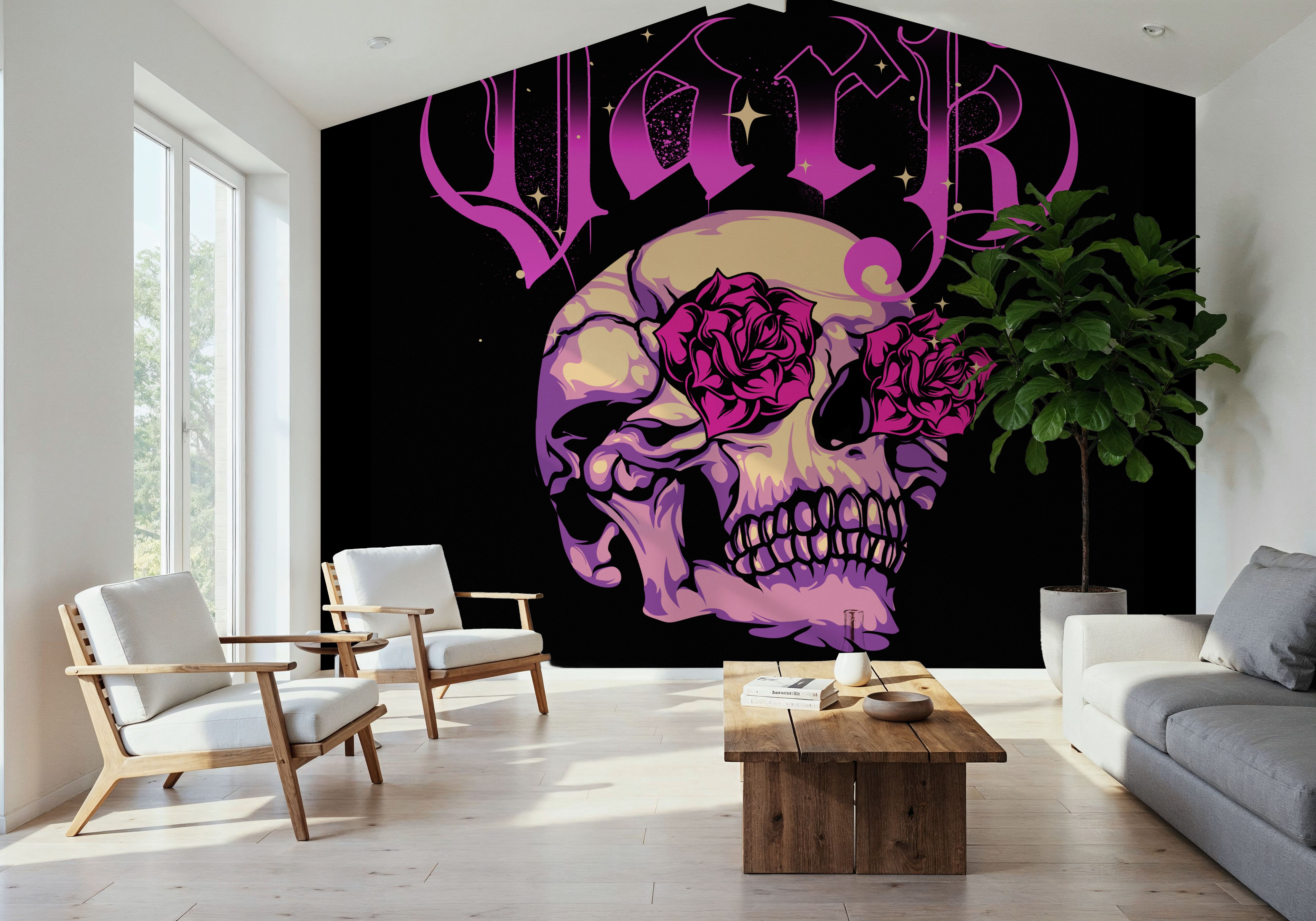 Dark Skull Magenta, Wallpaper