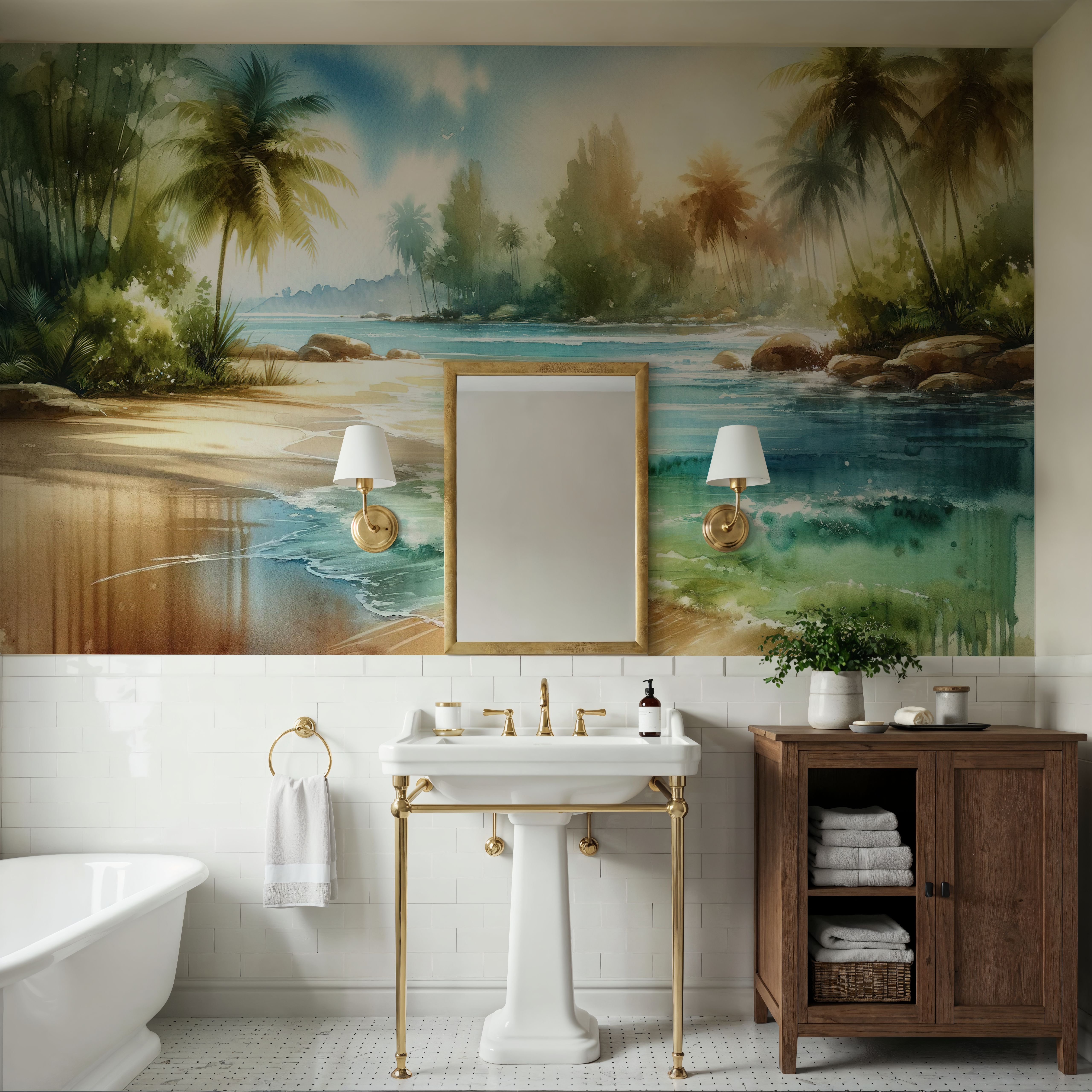 Sunlit Tropical Beach