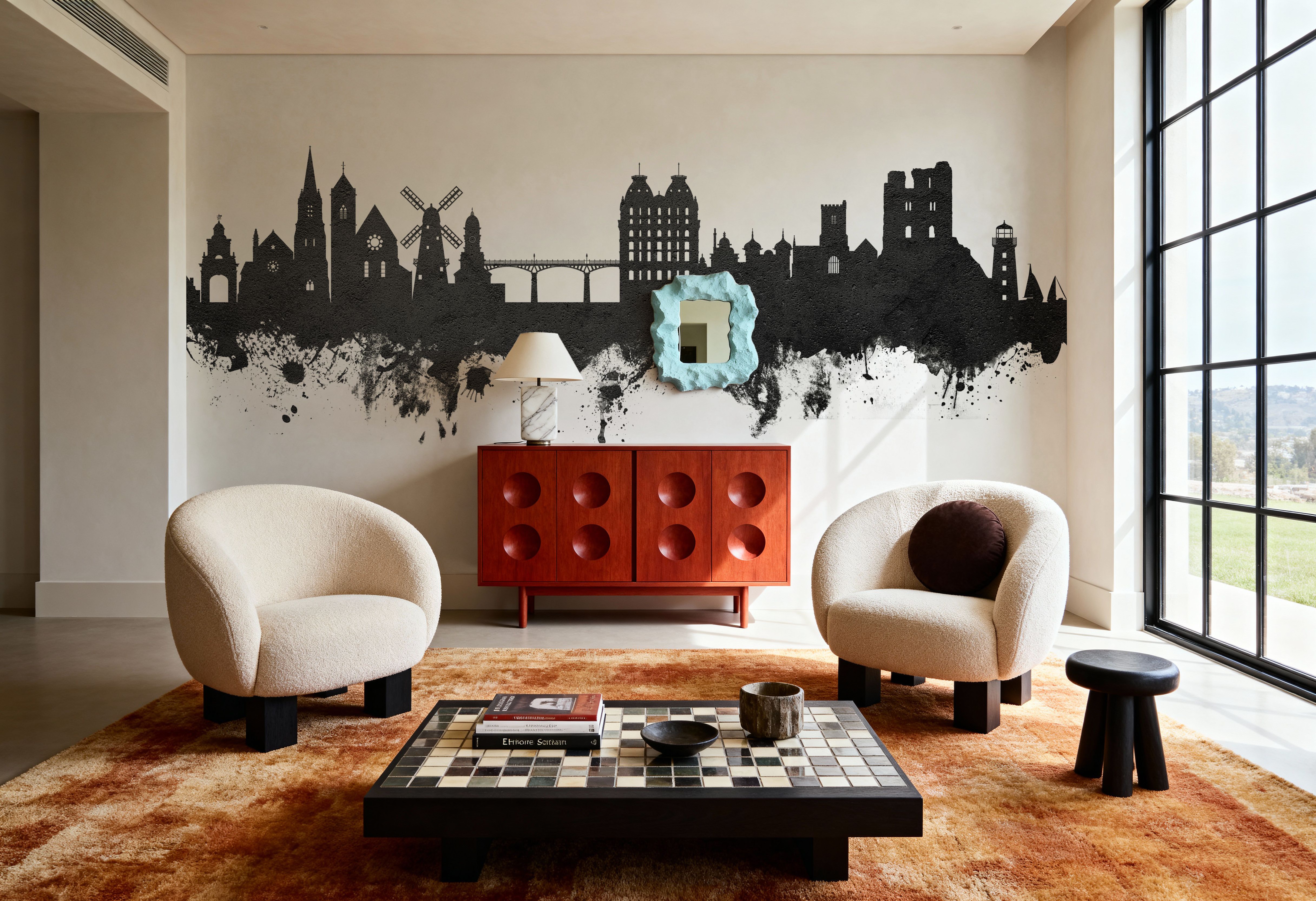 Scarborough England Skyline Black & White