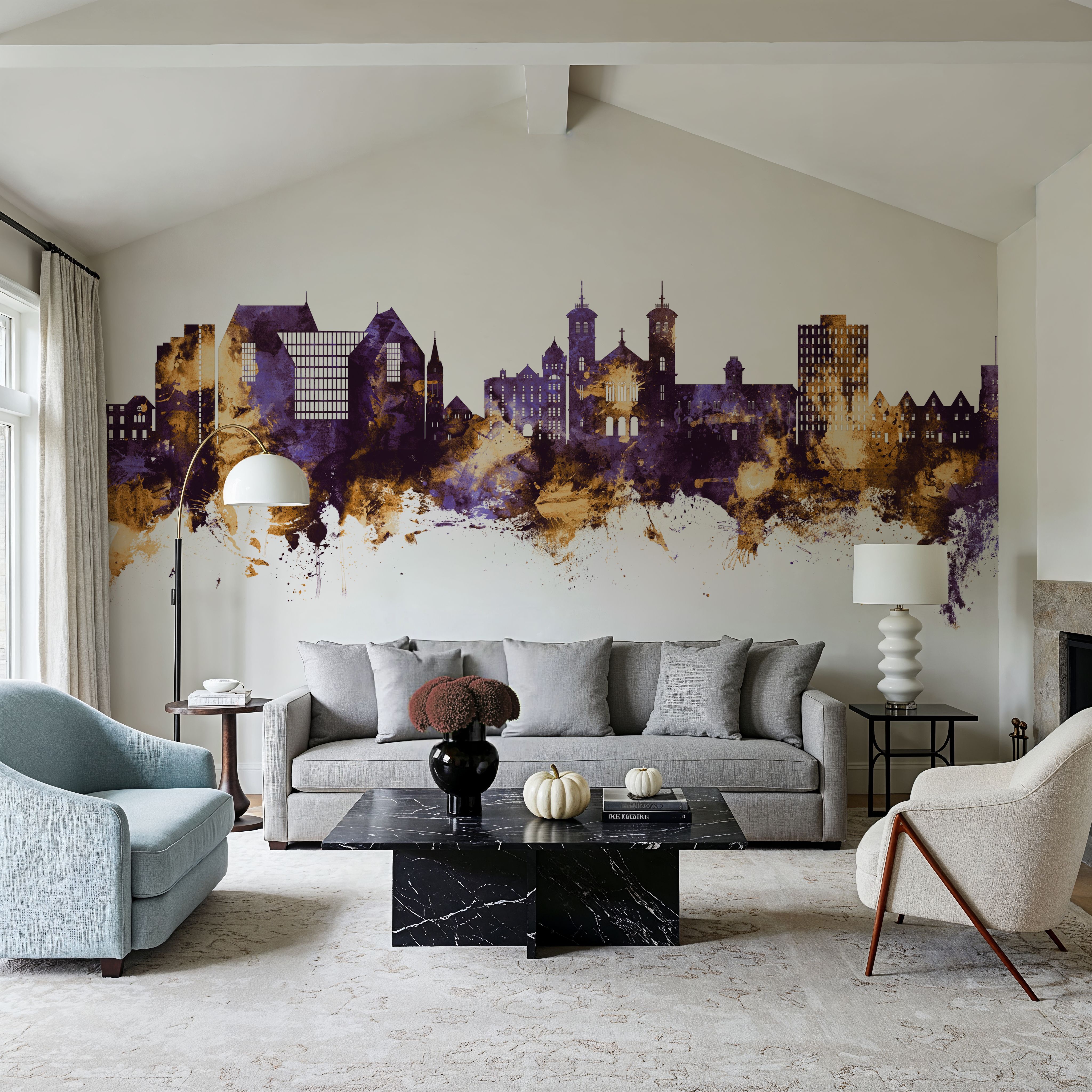 St John's Canada Skyline Purple & Gold