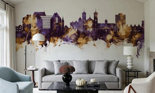 St John's Canada Skyline Purple & Gold