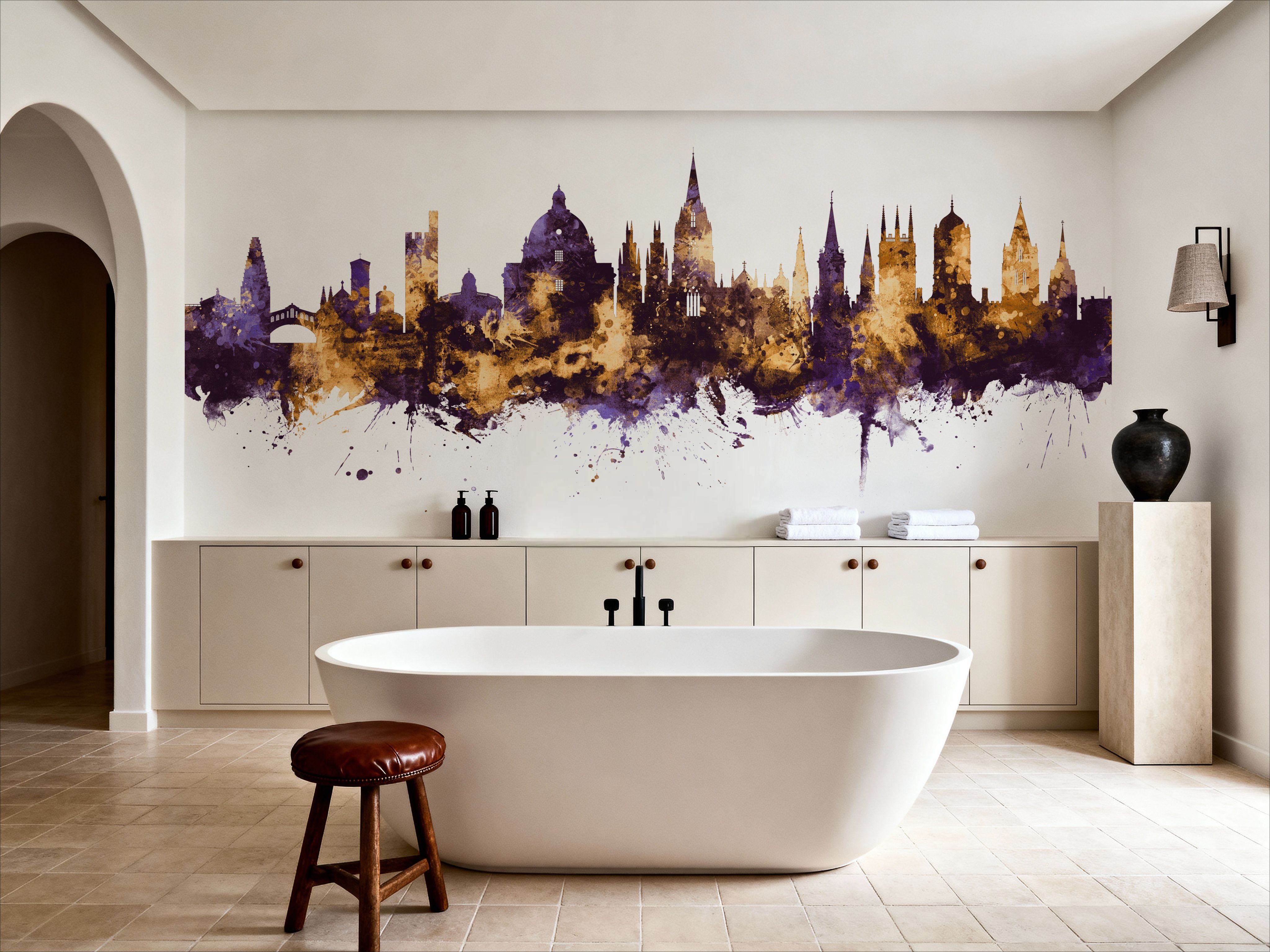 Oxford England Skyline Purple & Gold