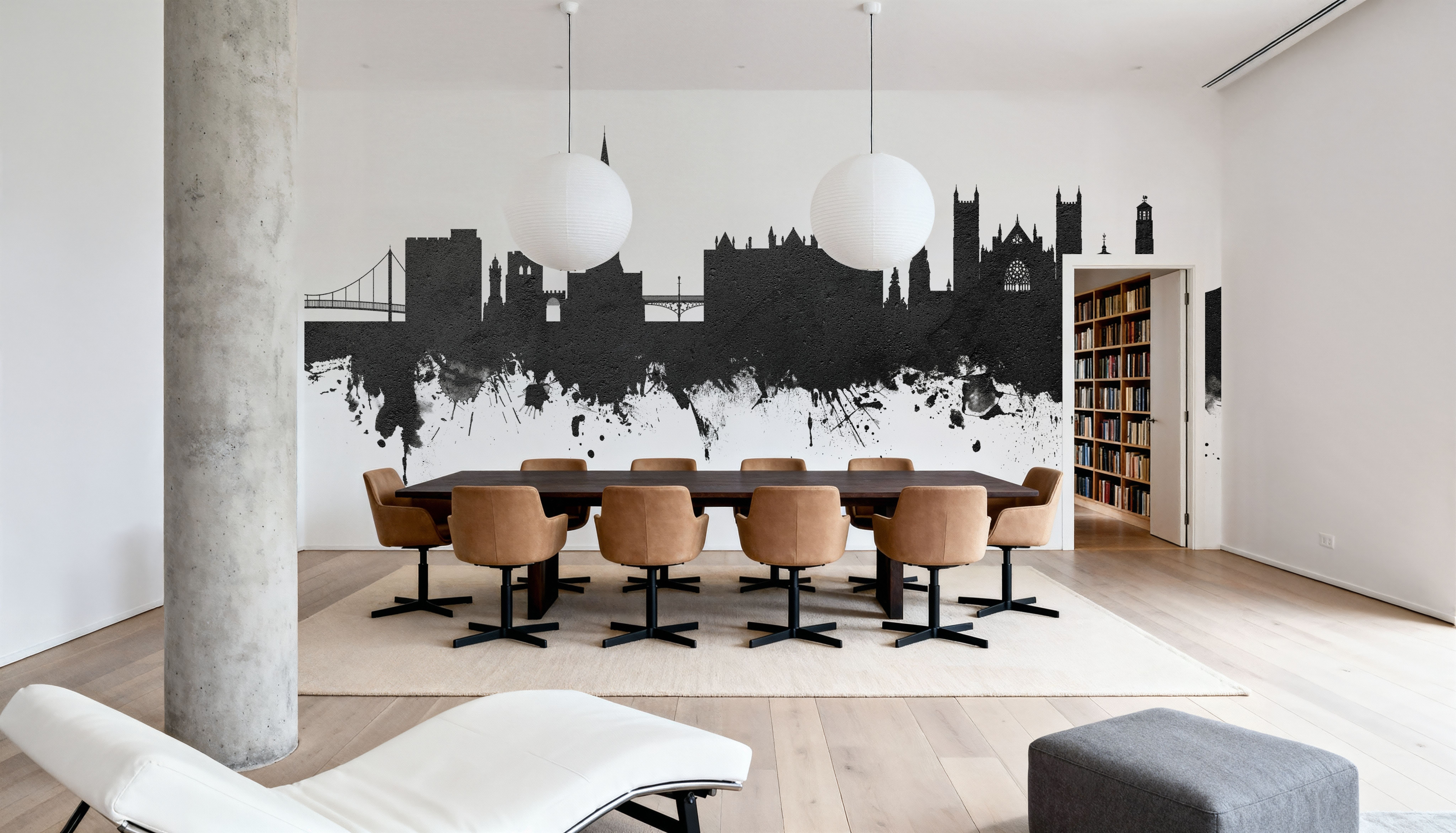 Exeter England Skyline Black & White