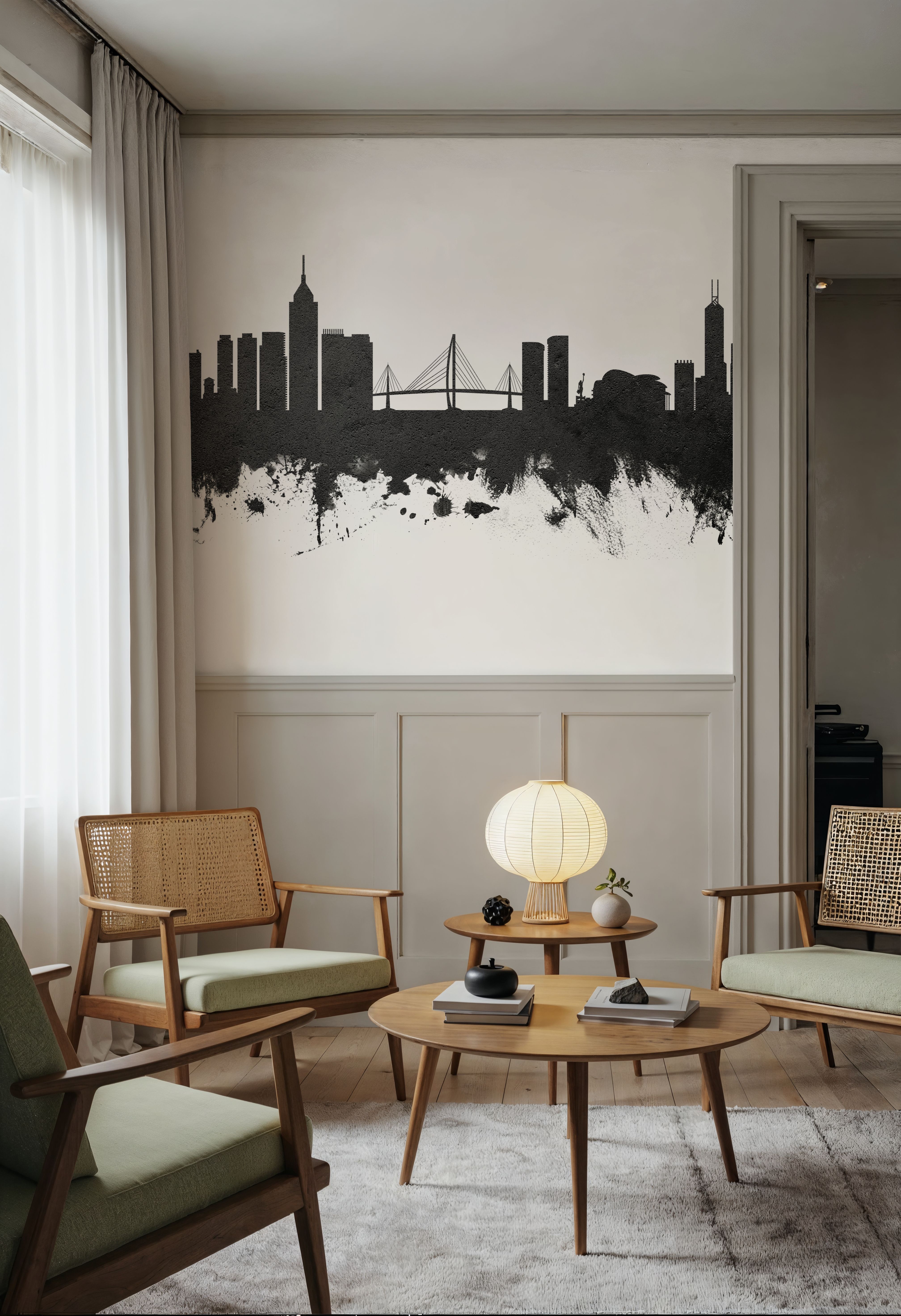 Hong Kong Skyline Black & White