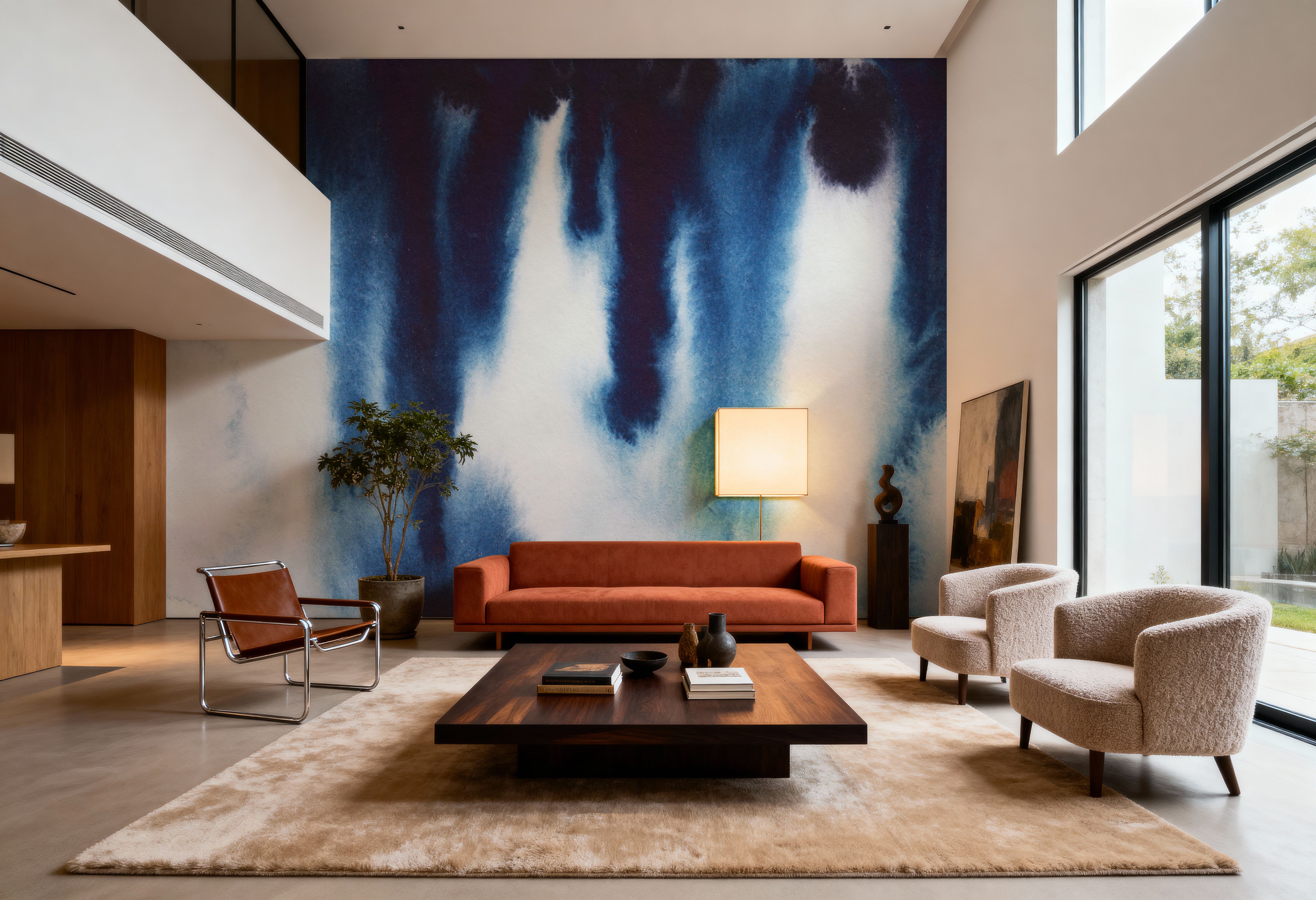 Blue Cascade, Papel pintado