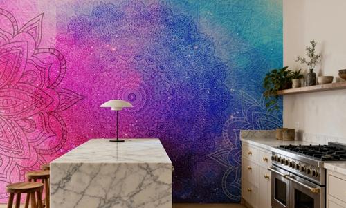 Mandala, Blue & Pink