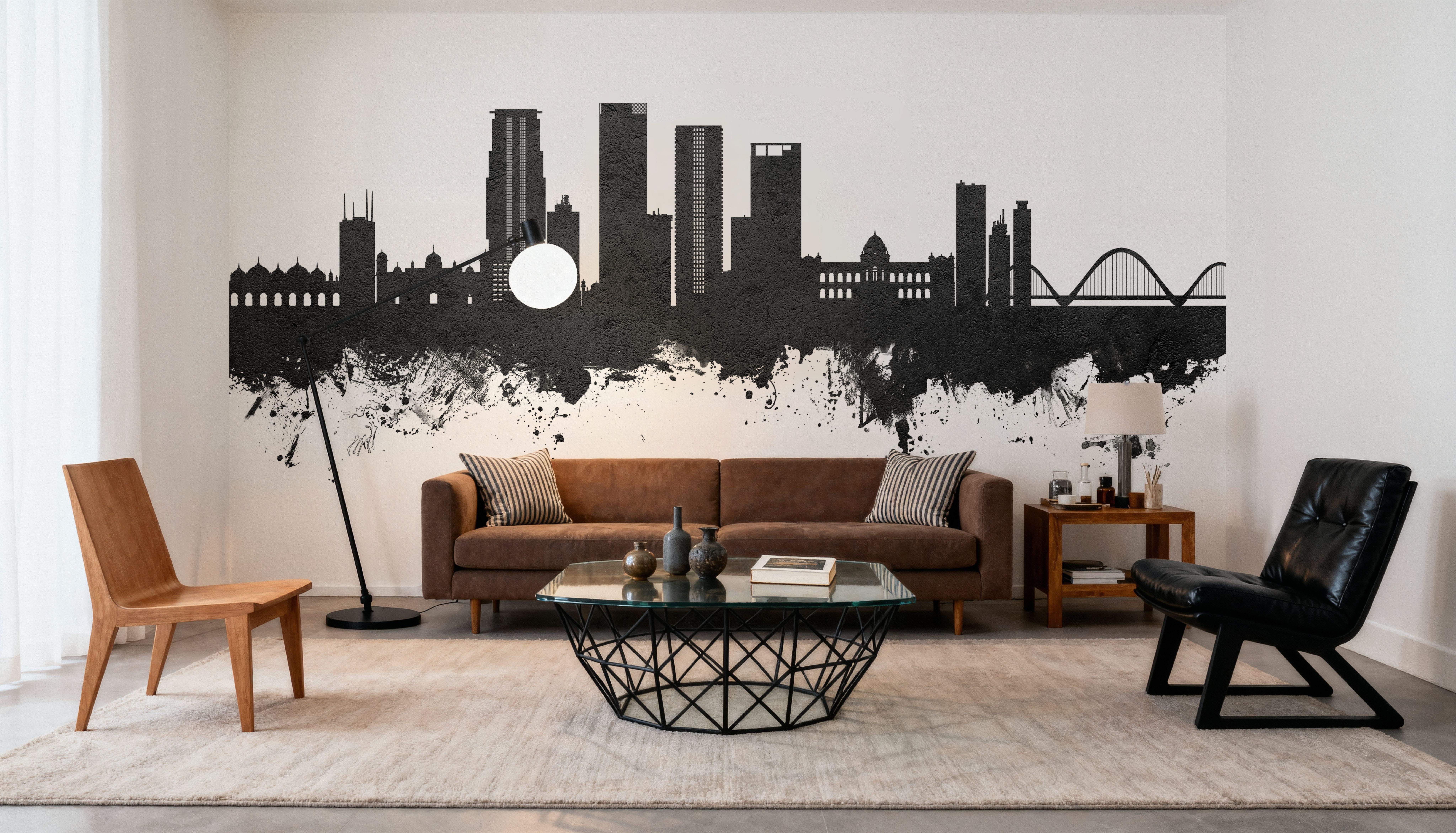 Dhaka Bangladesh Skyline Black & White