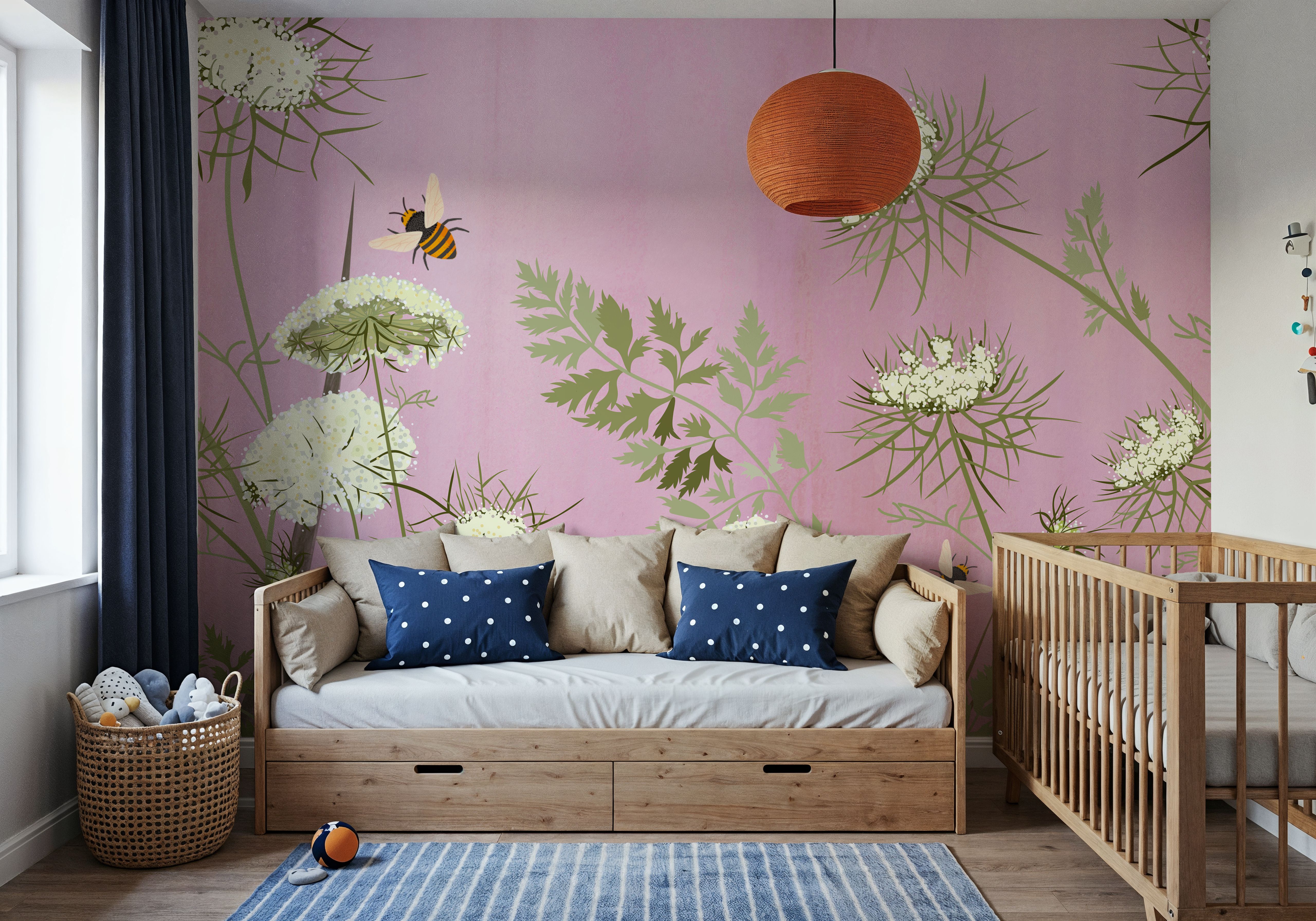 Queen Annes, Strawberry, Wallpaper