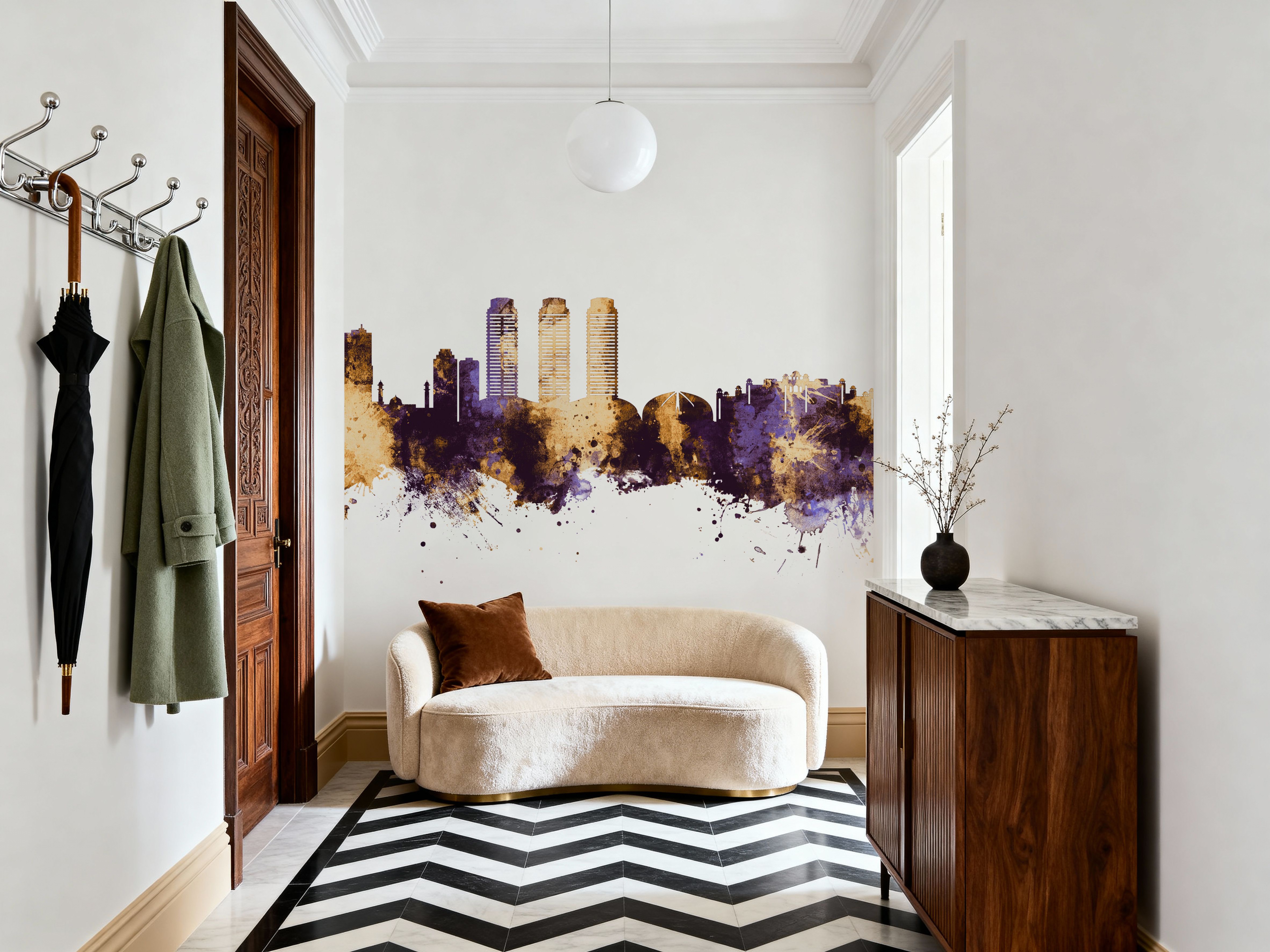 Islamabad Pakistan Skyline Purple & Gold