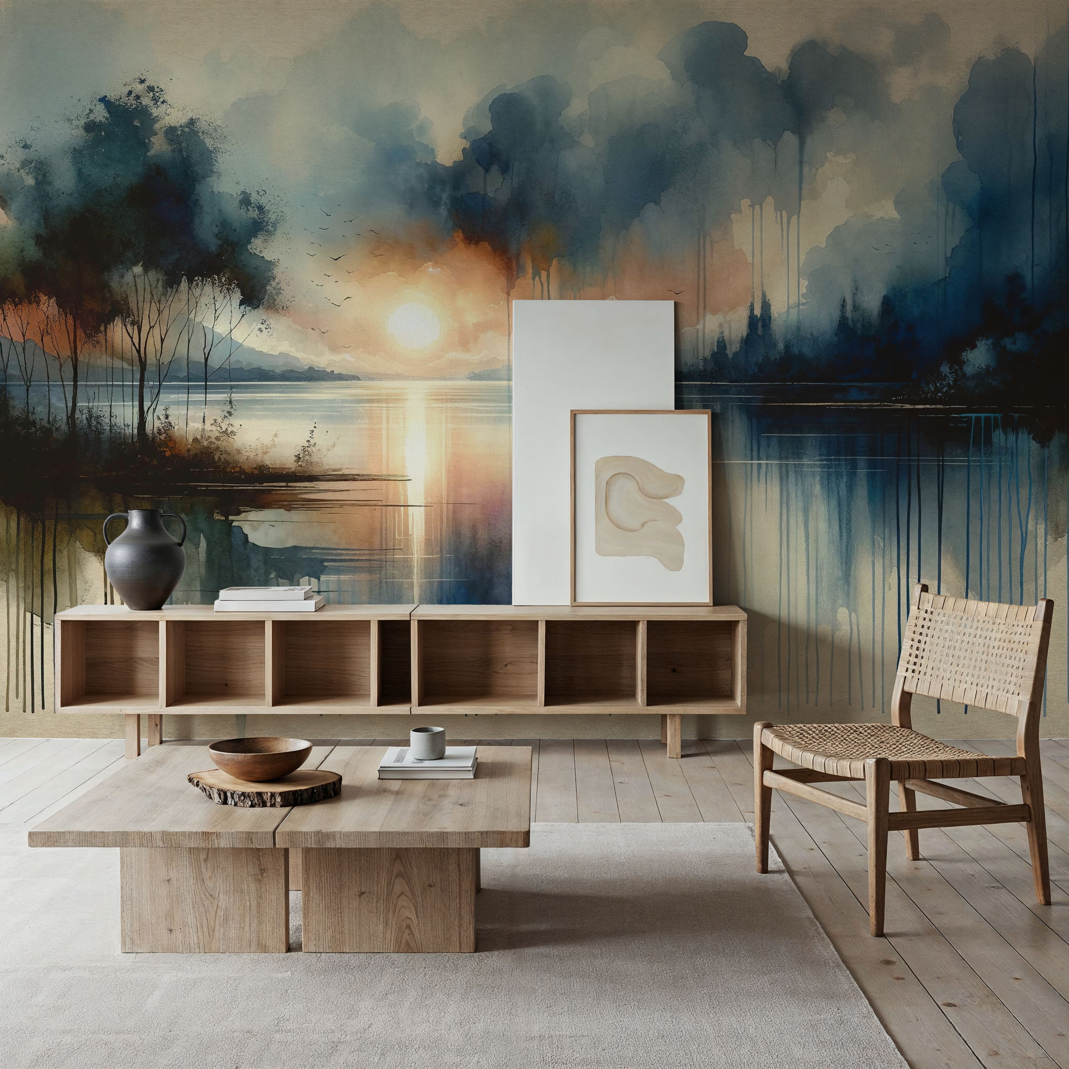 Watercolor Abstract Lake