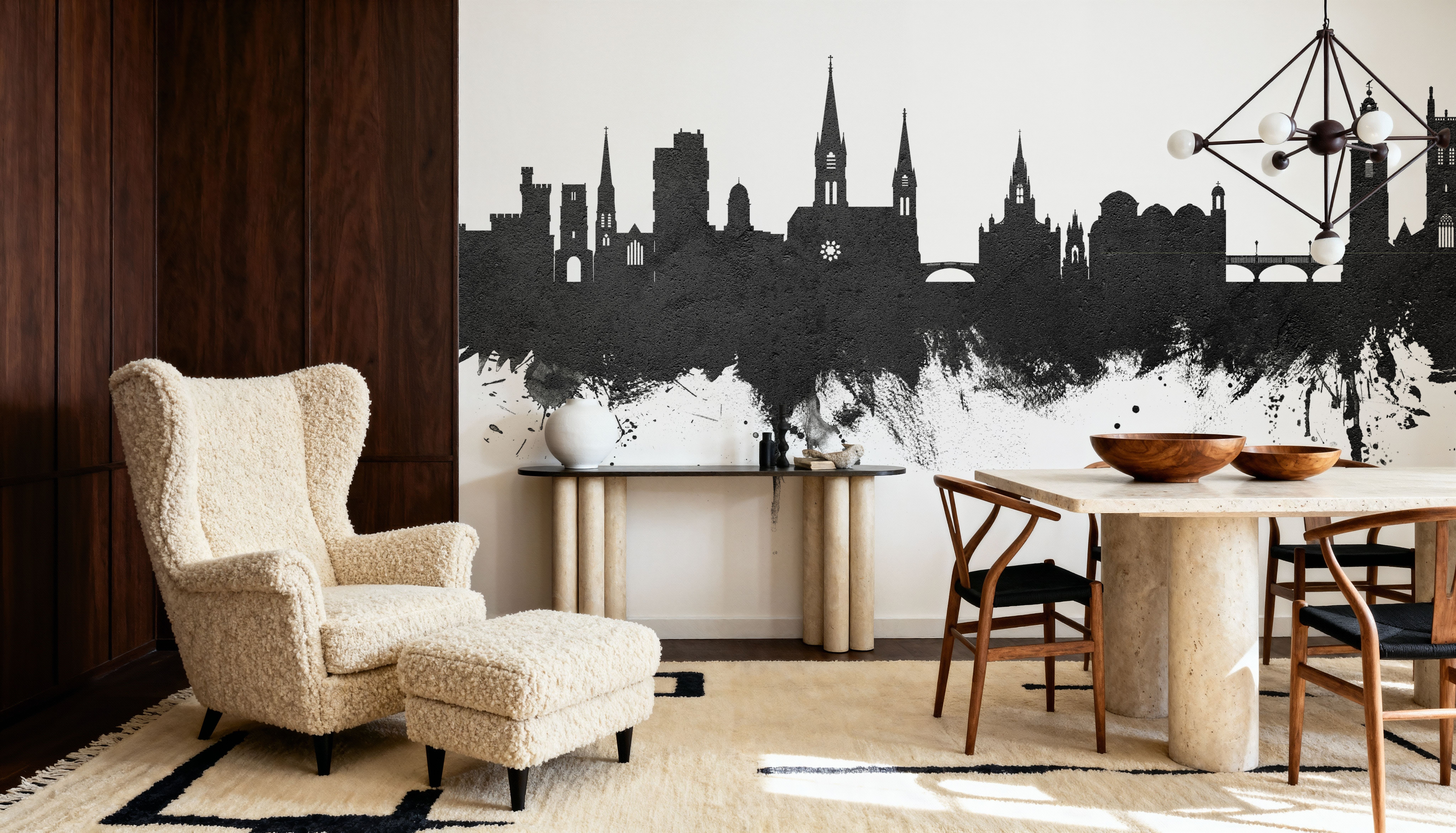 Cork Ireland Skyline Black & White