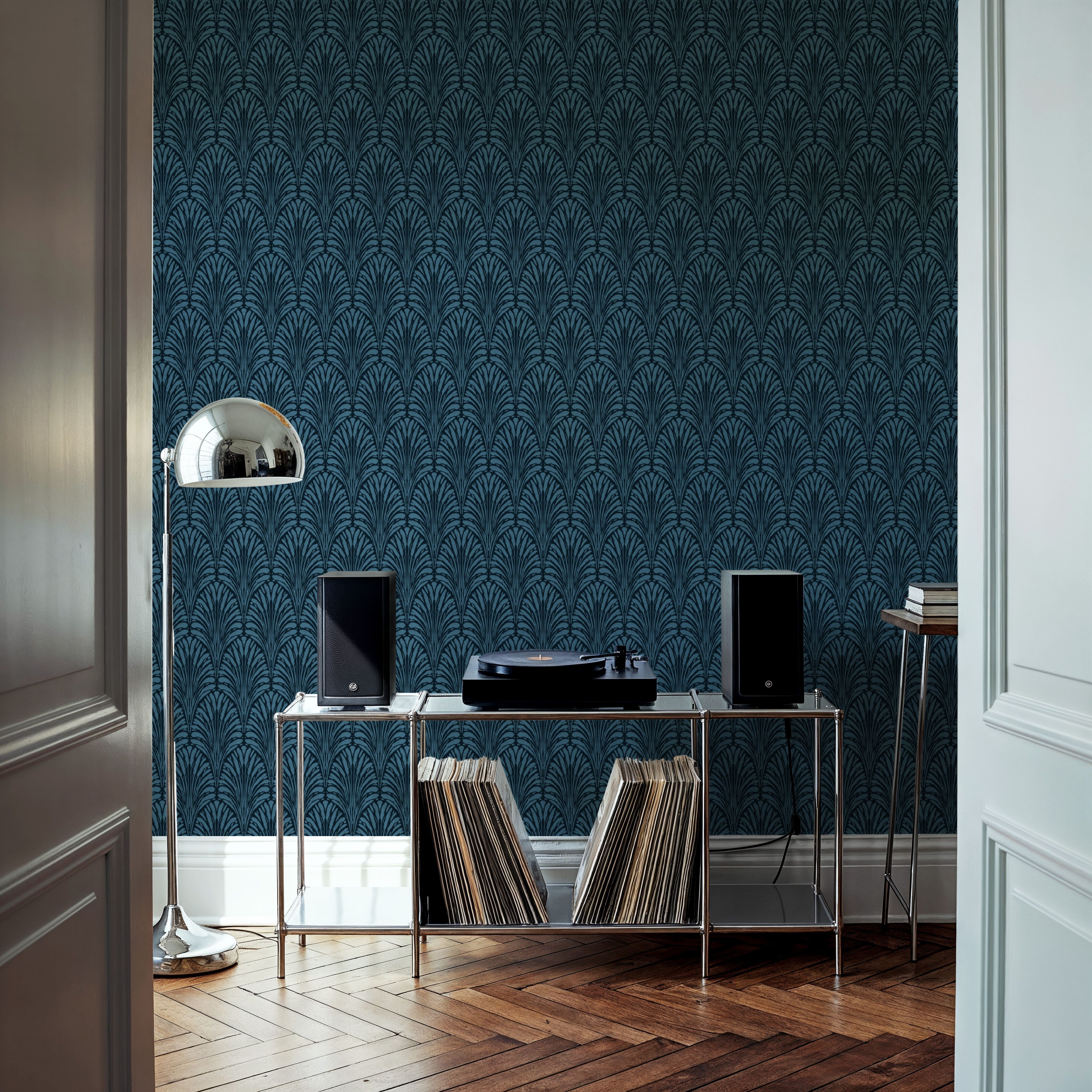Brushstroke Fan Scallop, French Blue