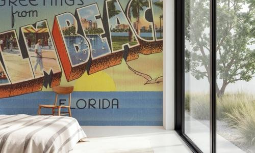 Greetings from Palm Beach - Screenprint Postcard
