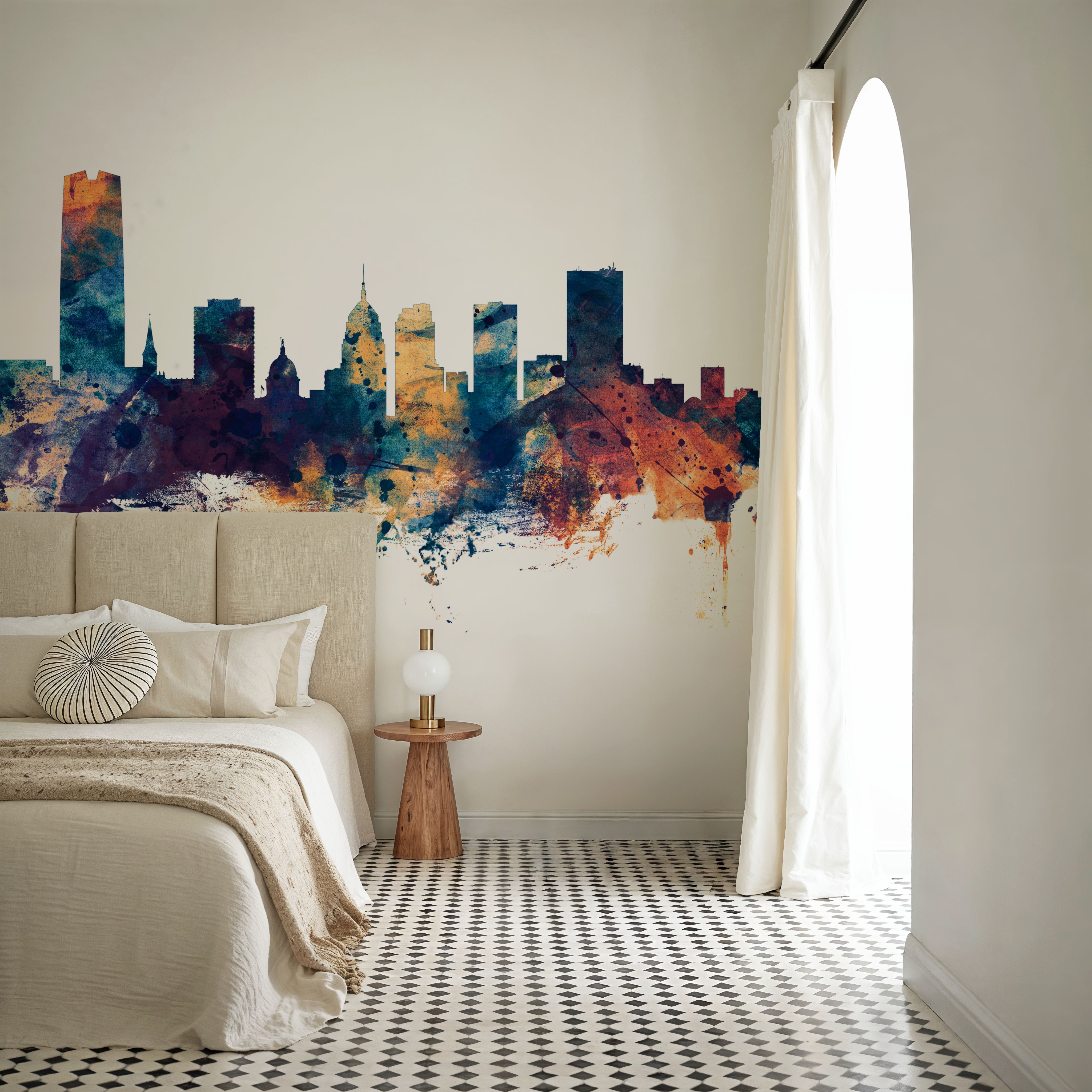 Oklahoma City Skyline Blue & Bronze