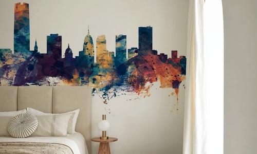 Oklahoma City Skyline Blue & Bronze