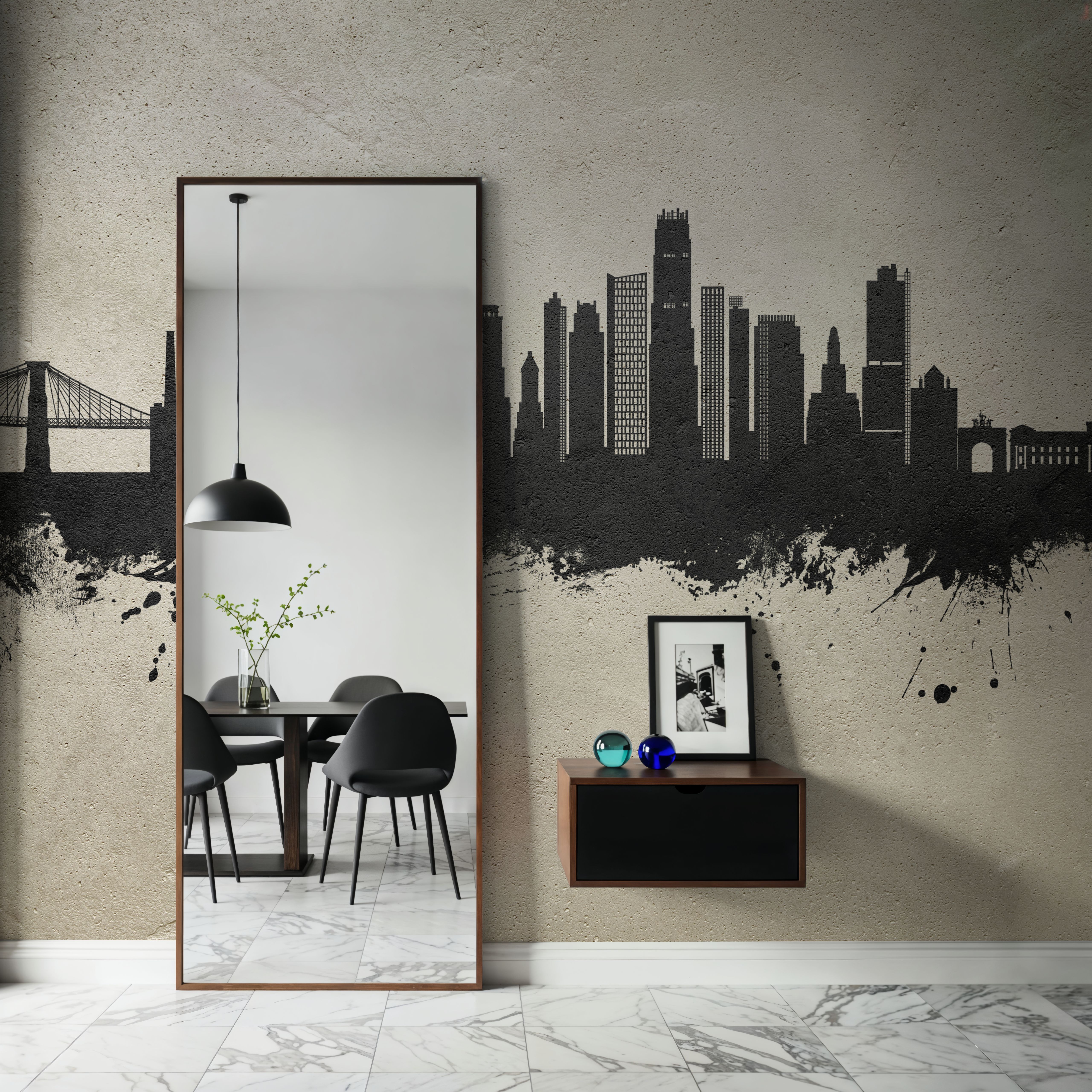 Brooklyn New York Skyline Concrete