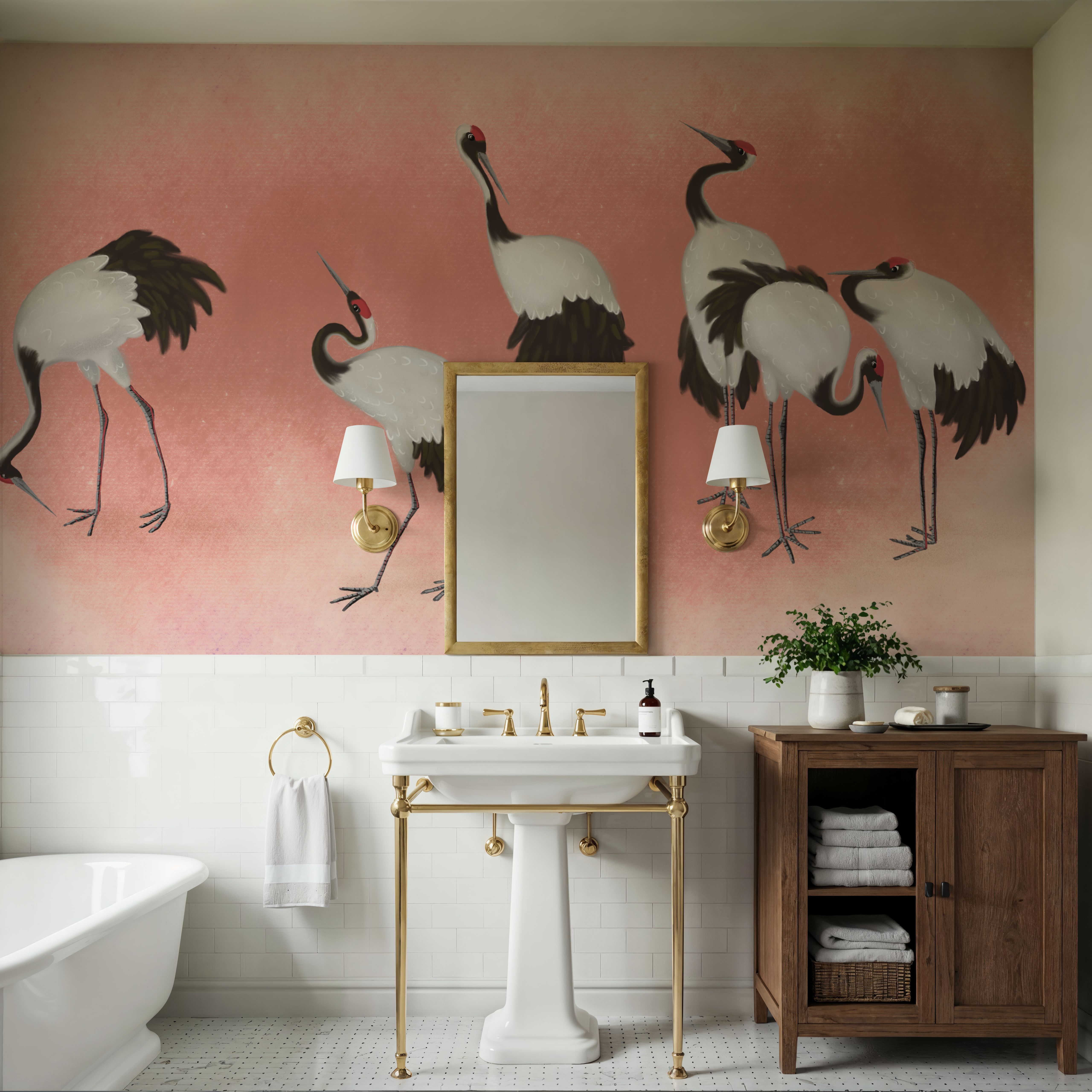 Japanese Cranes - Blush