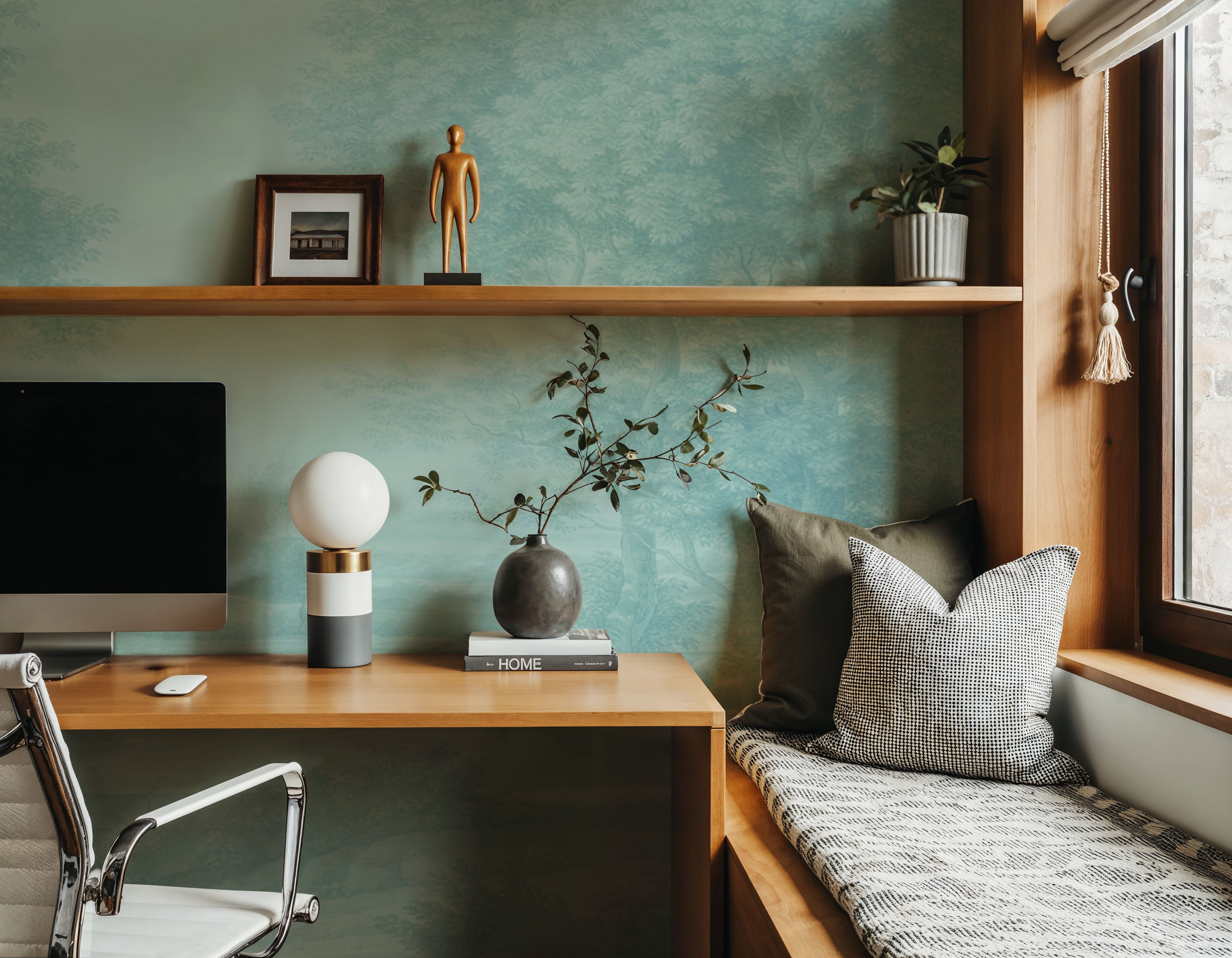 Riverbank Oak Landscape, Seafoam