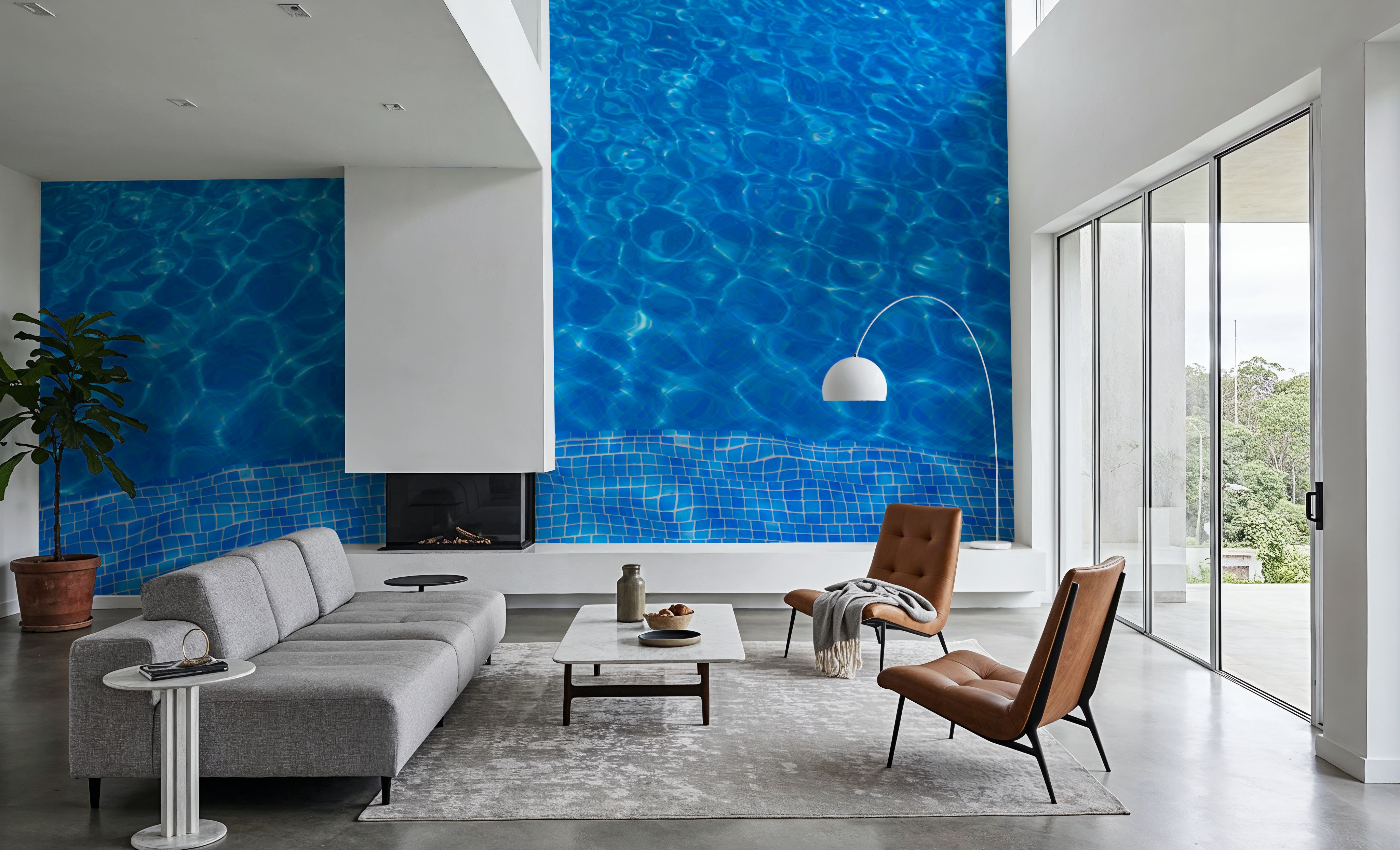 Blue Tiles Swimming