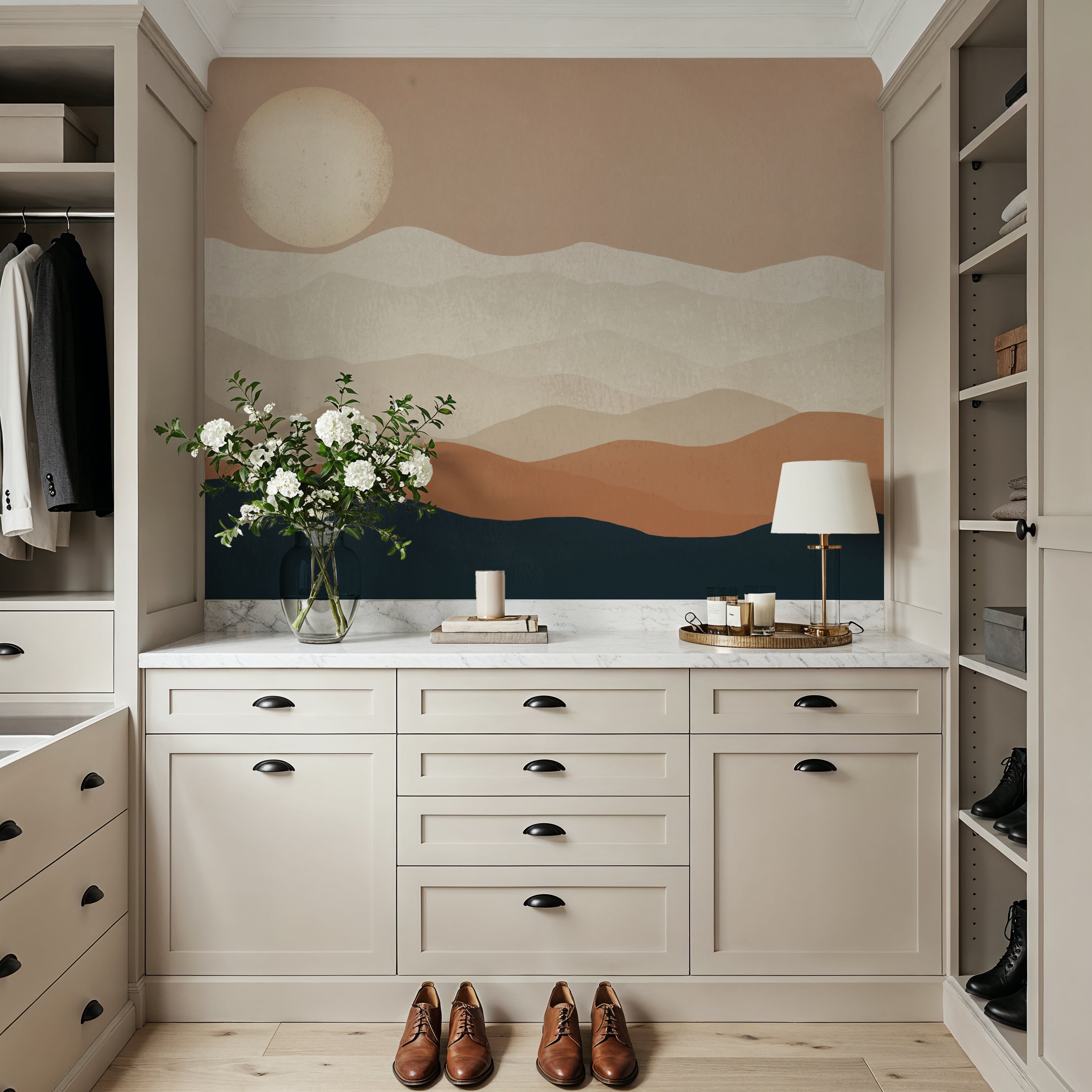 Mojave Mountains and Moon