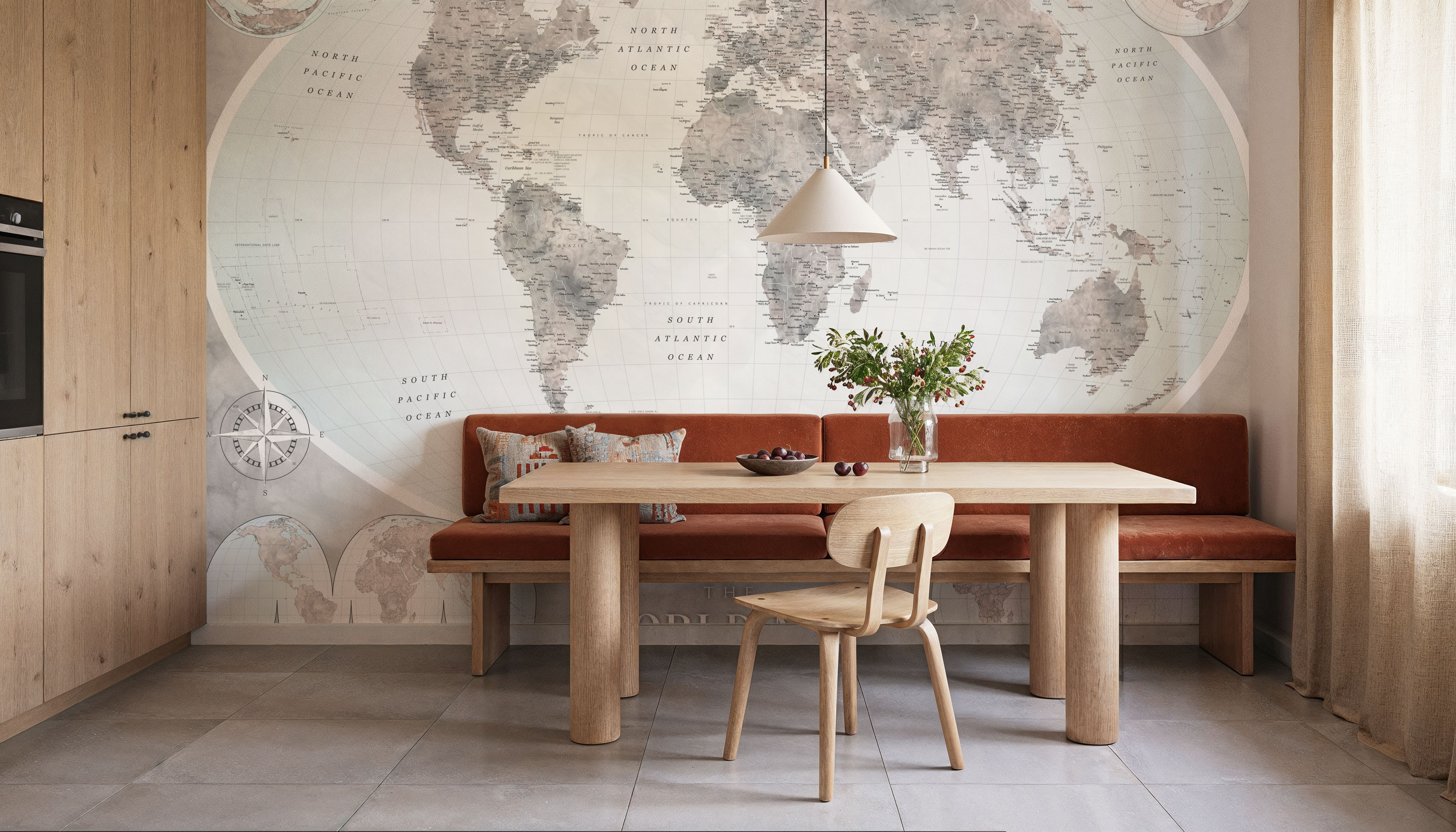 World Map Atlas Gray
