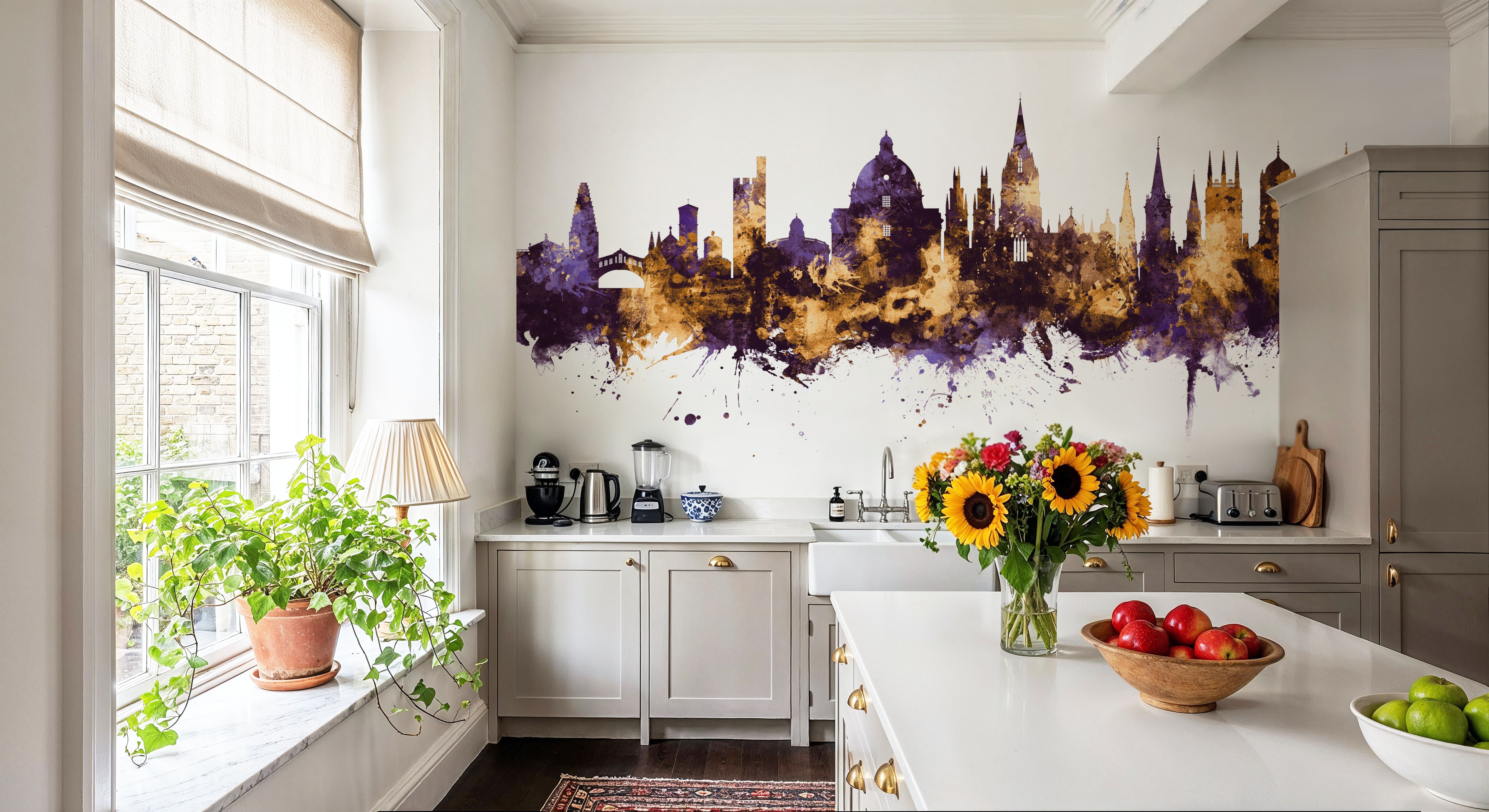 Oxford England Skyline Purple & Gold