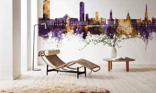 Karlsruhe Germany Skyline Purple & Gold