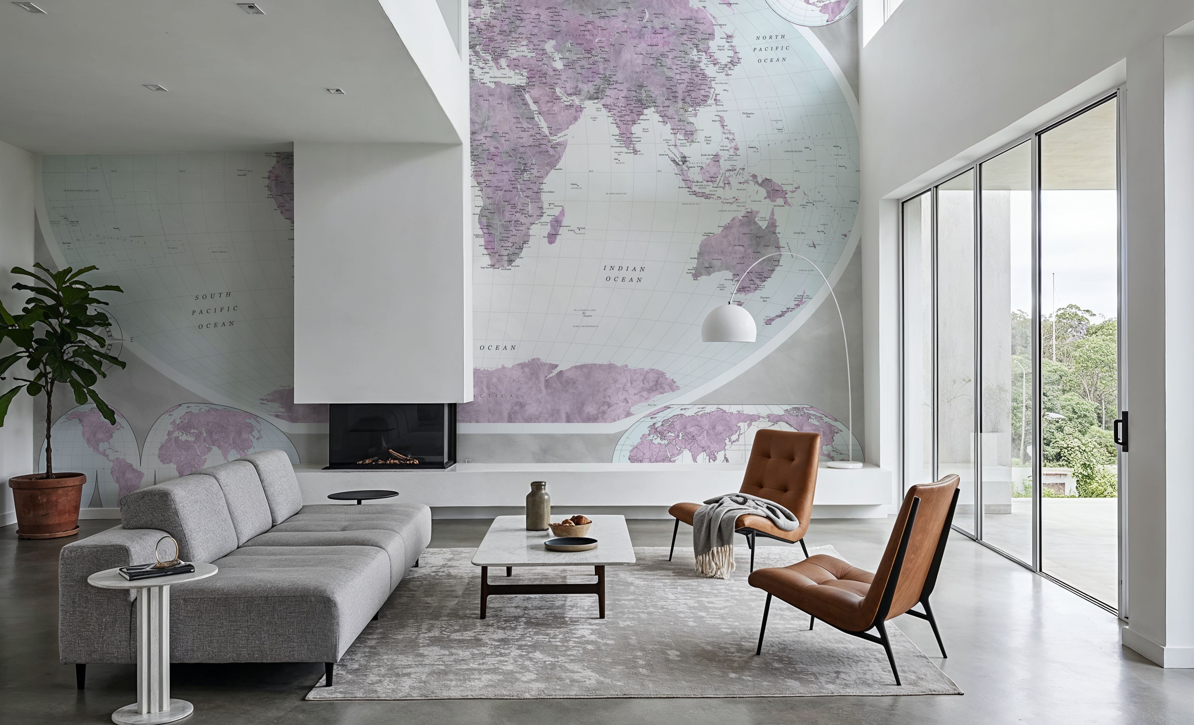 World Map Atlas Purple