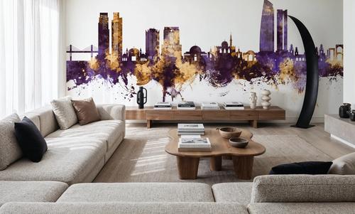 Amman Skyline Purple & Gold