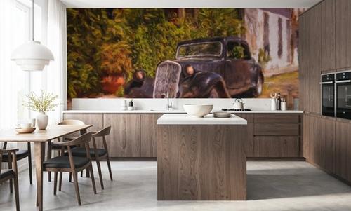 Antique Car Uruguay on Canvas