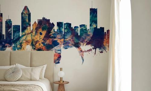 Montreal Canada Skyline Blue & Bronze
