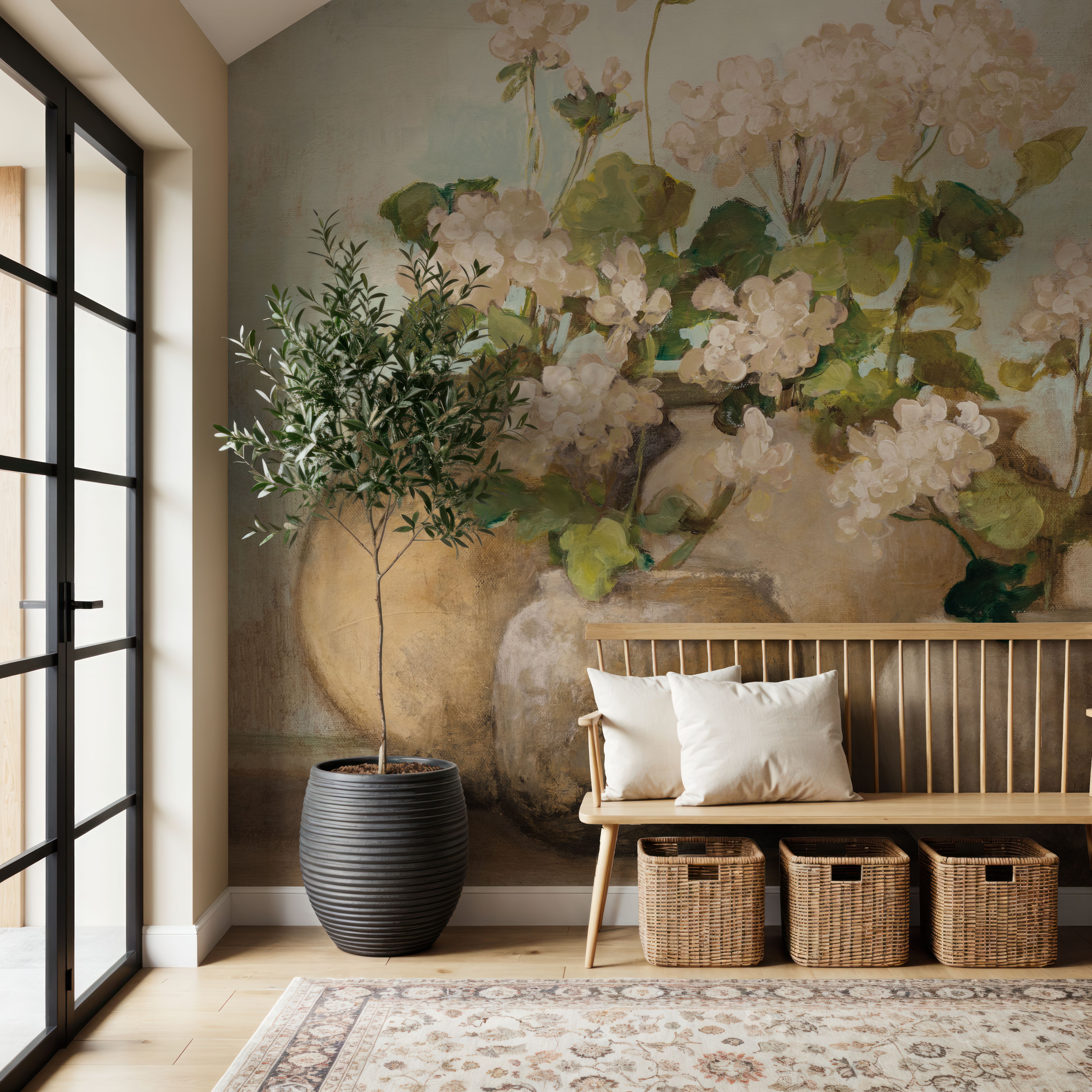 White Cottage Geraniums Sq